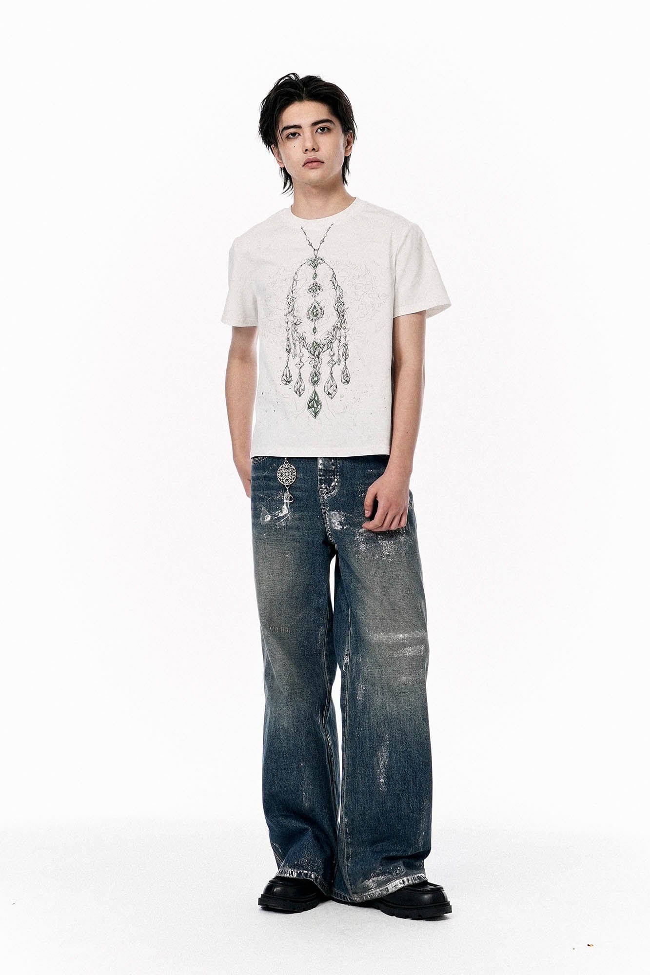OIPWORD Crystal Necklace Graphic T-Shirt, premium urban and streetwear designers apparel on PROJECTISR.com, OIPWORD