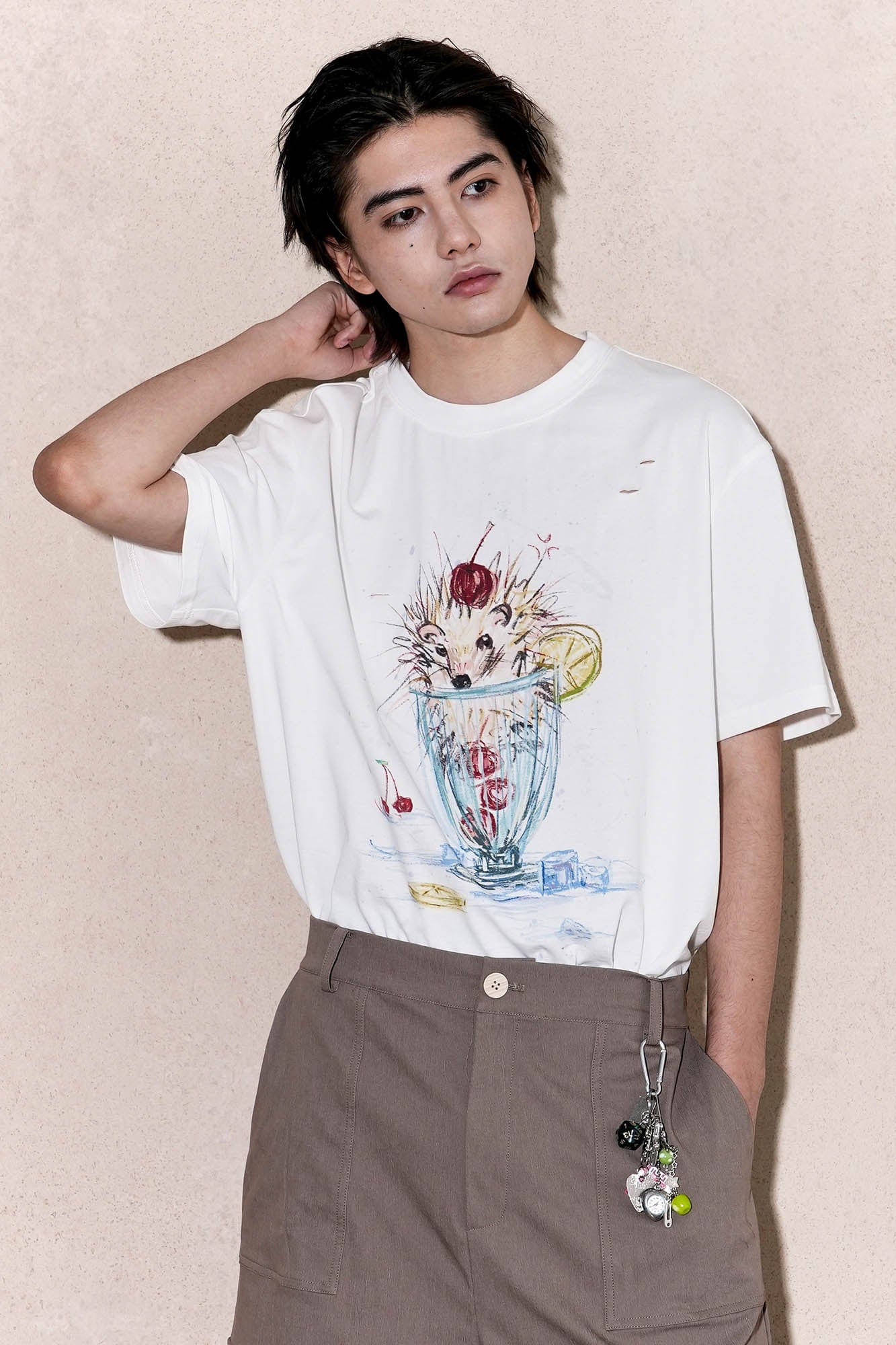 OIPWORD Cherry Hedgehog Graphic T-Shirt, premium urban and streetwear designers apparel on PROJECTISR.com, OIPWORD