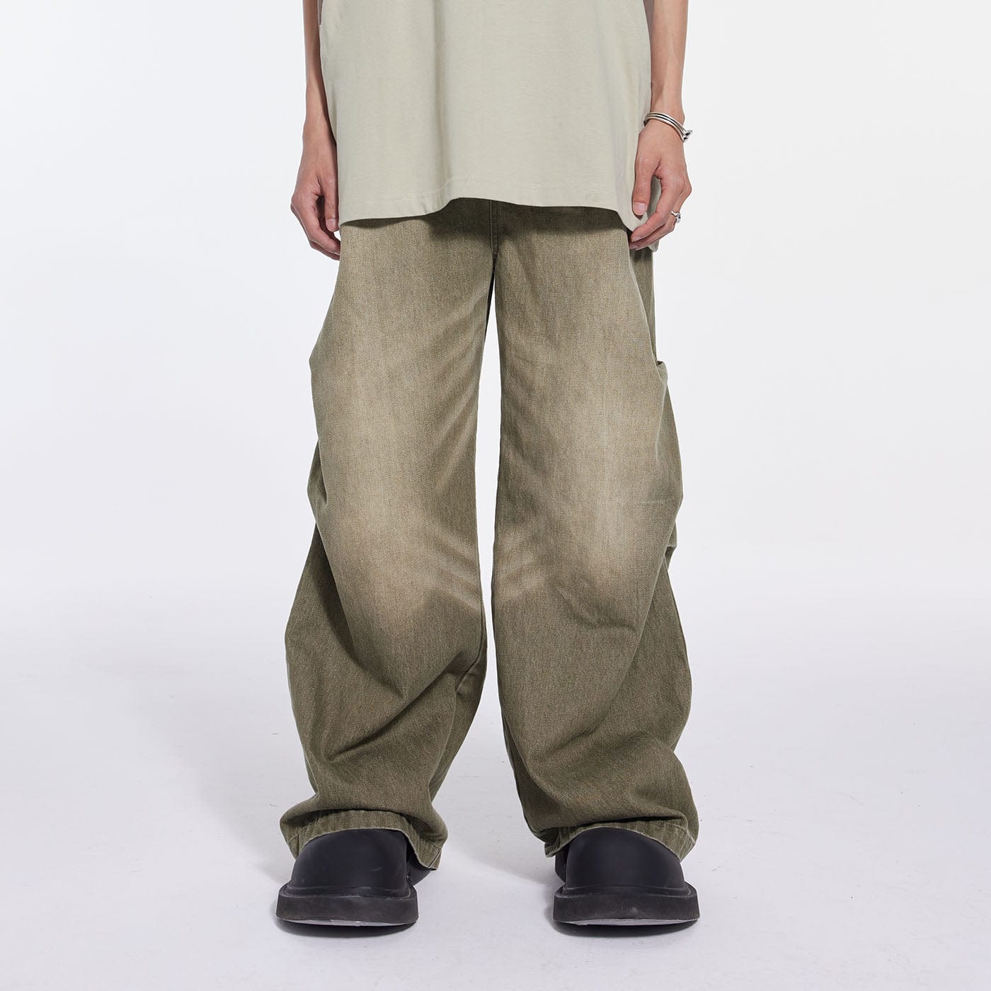 WHISTLEHUNTER Triple Washed Drape Jeans Ash, premium urban and streetwear designers apparel on PROJECTISR.com, WHISTLEHUNTER