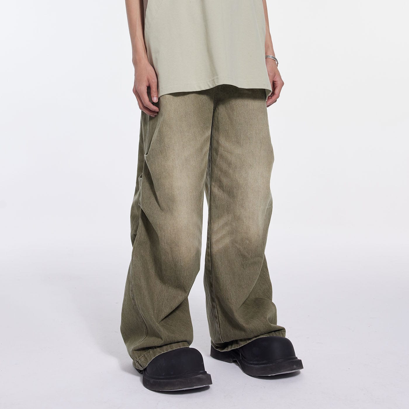 WHISTLEHUNTER Triple Washed Drape Jeans Ash, premium urban and streetwear designers apparel on PROJECTISR.com, WHISTLEHUNTER