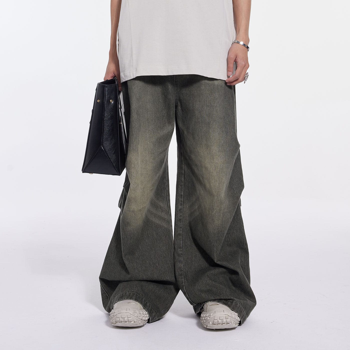 WHISTLEHUNTER Triple Washed Drape Jeans Grey, premium urban and streetwear designers apparel on PROJECTISR.com, WHISTLEHUNTER
