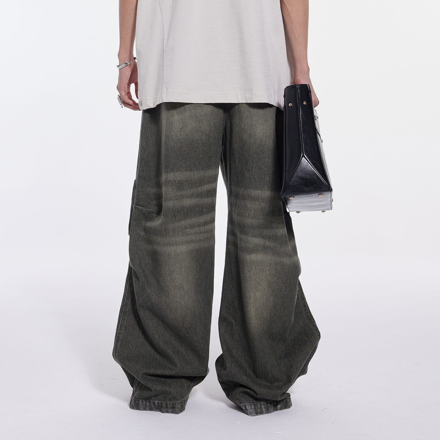 WHISTLEHUNTER Triple Washed Drape Jeans Grey, premium urban and streetwear designers apparel on PROJECTISR.com, WHISTLEHUNTER