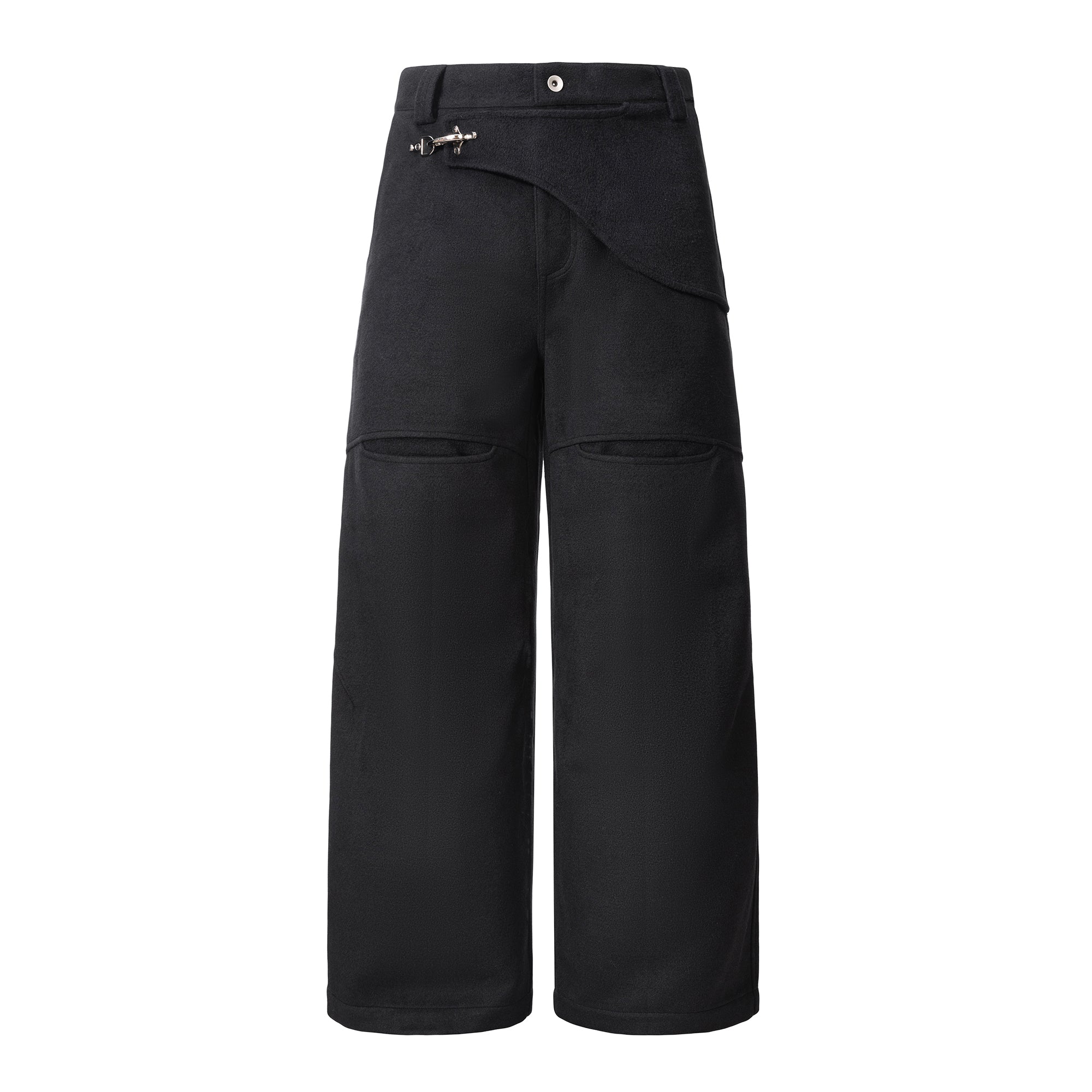 ESAIAS Harness-Lock Wool-Blend Wide-Leg Trousers