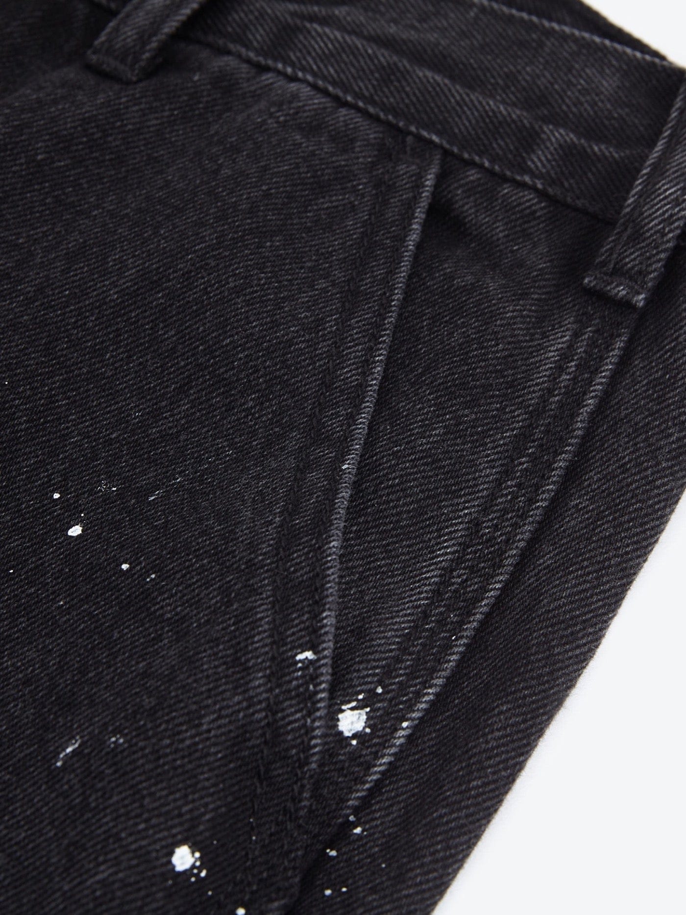 BONELESS Raw-Edge Spliced Paint Splatter Flared Jeans, premium urban and streetwear designers apparel on PROJECTISR.com, BONELESS