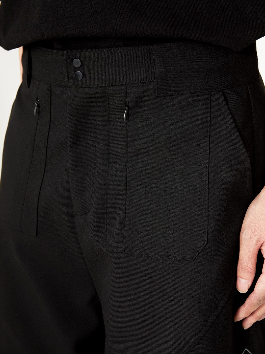 49PERCENT Embroidered Triangle Oversized Shorts, premium urban and streetwear designers apparel on PROJECTISR.com, 49PERCENT