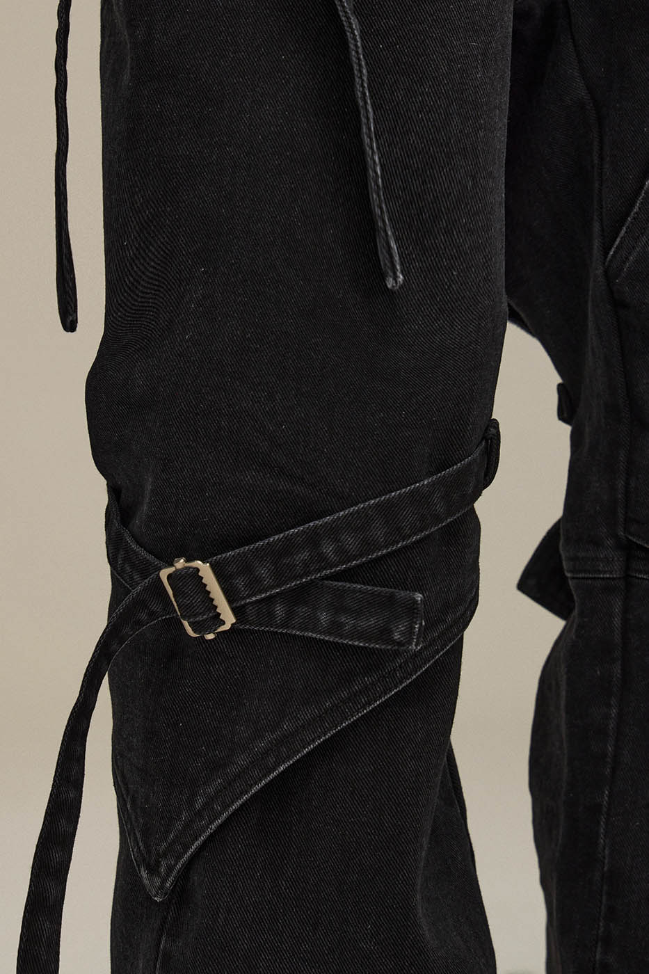 FLYERRER Spliced Faux-Layered Strap Zipper Pants, premium urban and streetwear designers apparel on PROJECTISR.com, FLYERRER