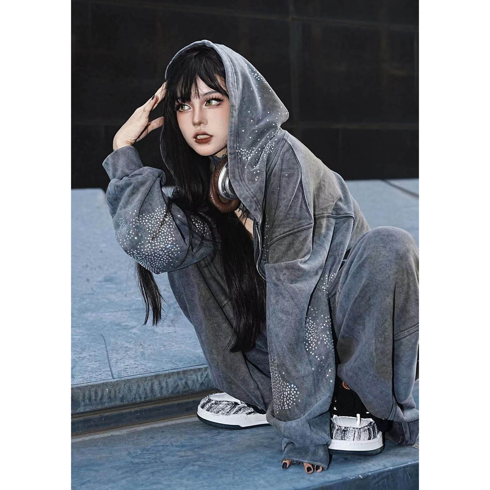 DND4DES Diamond Distressed Zip-Up Hoodie, premium urban and streetwear designers apparel on PROJECTISR.com, DND4DES