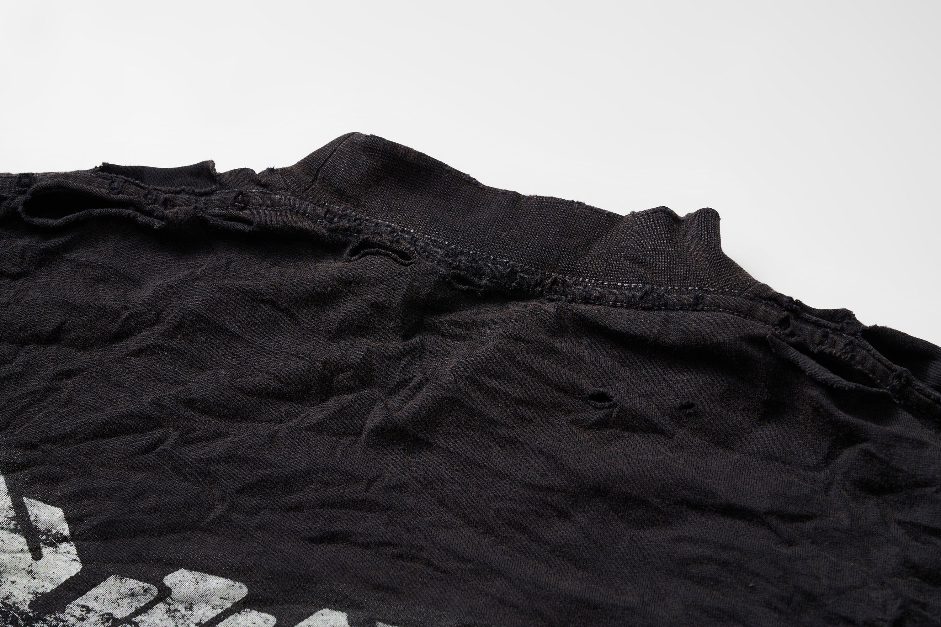 ULIPERY Distressed Glow Crinkled Long Sleeve Tee