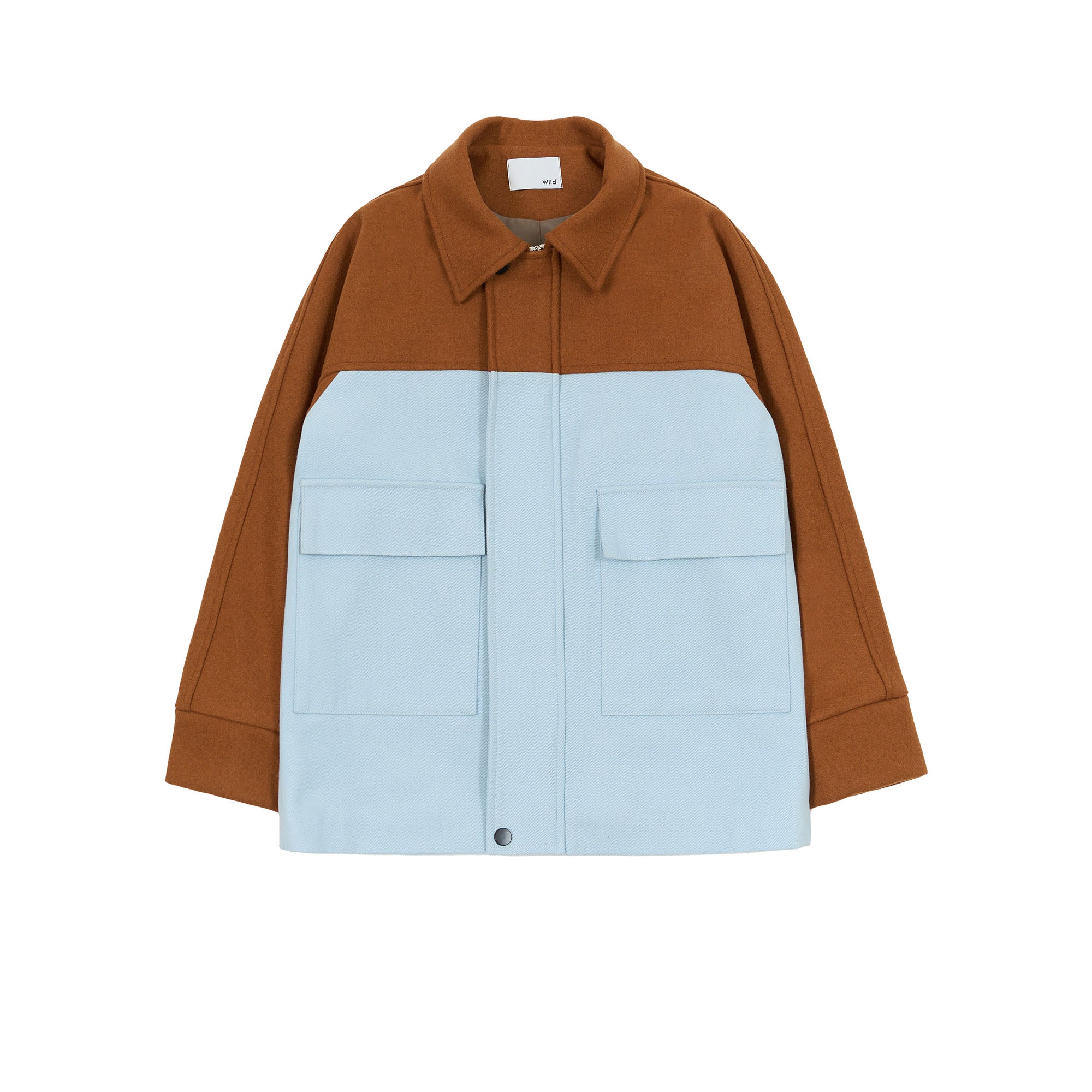 WIID Contrast Panel Wool-Blend Jacket, premium urban and streetwear designers apparel on PROJECTISR.com, WIID