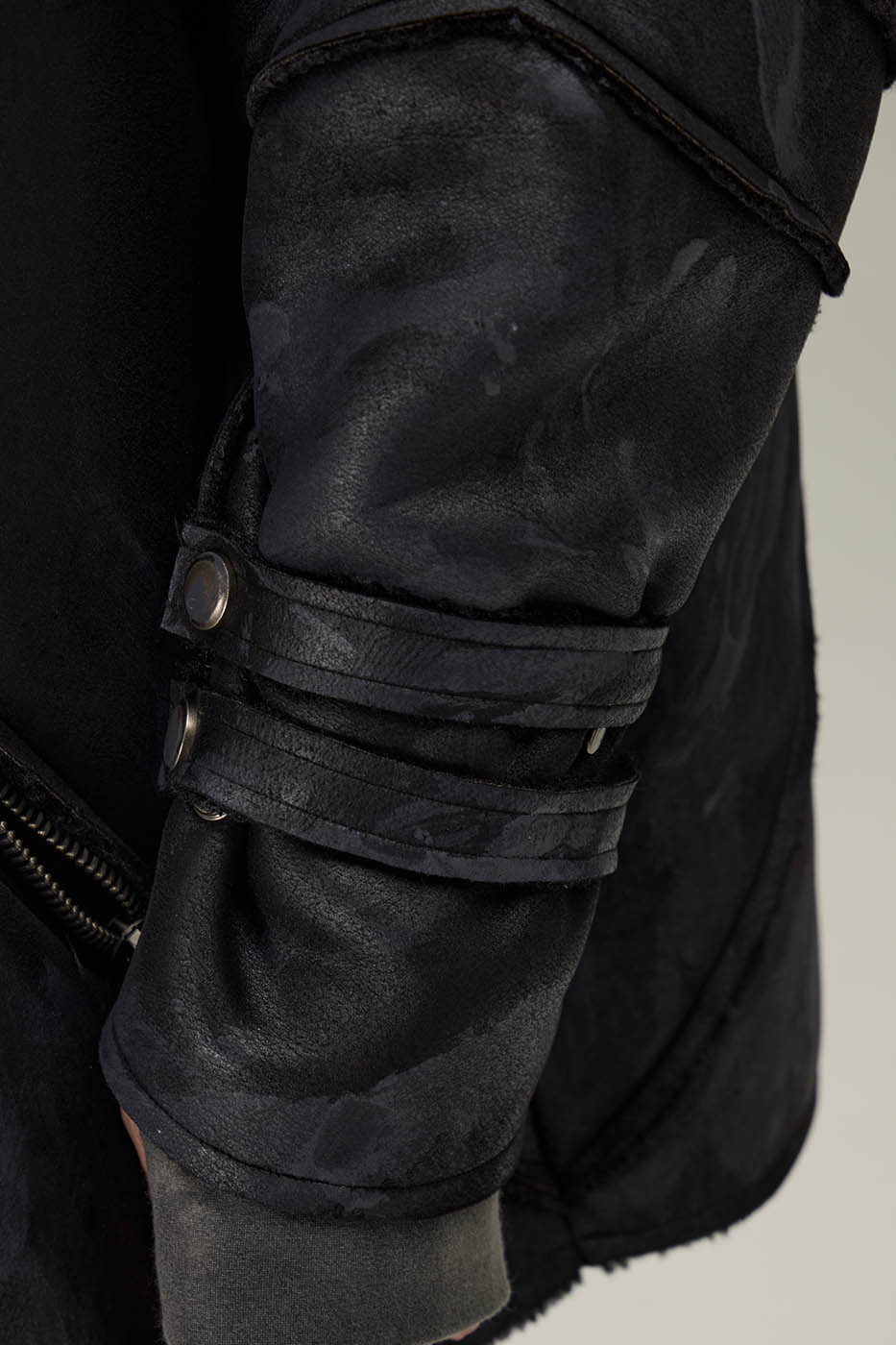 FLYERRER Geometric Paneled Faux Leather Jacket, premium urban and streetwear designers apparel on PROJECTISR.com, FLYERRER