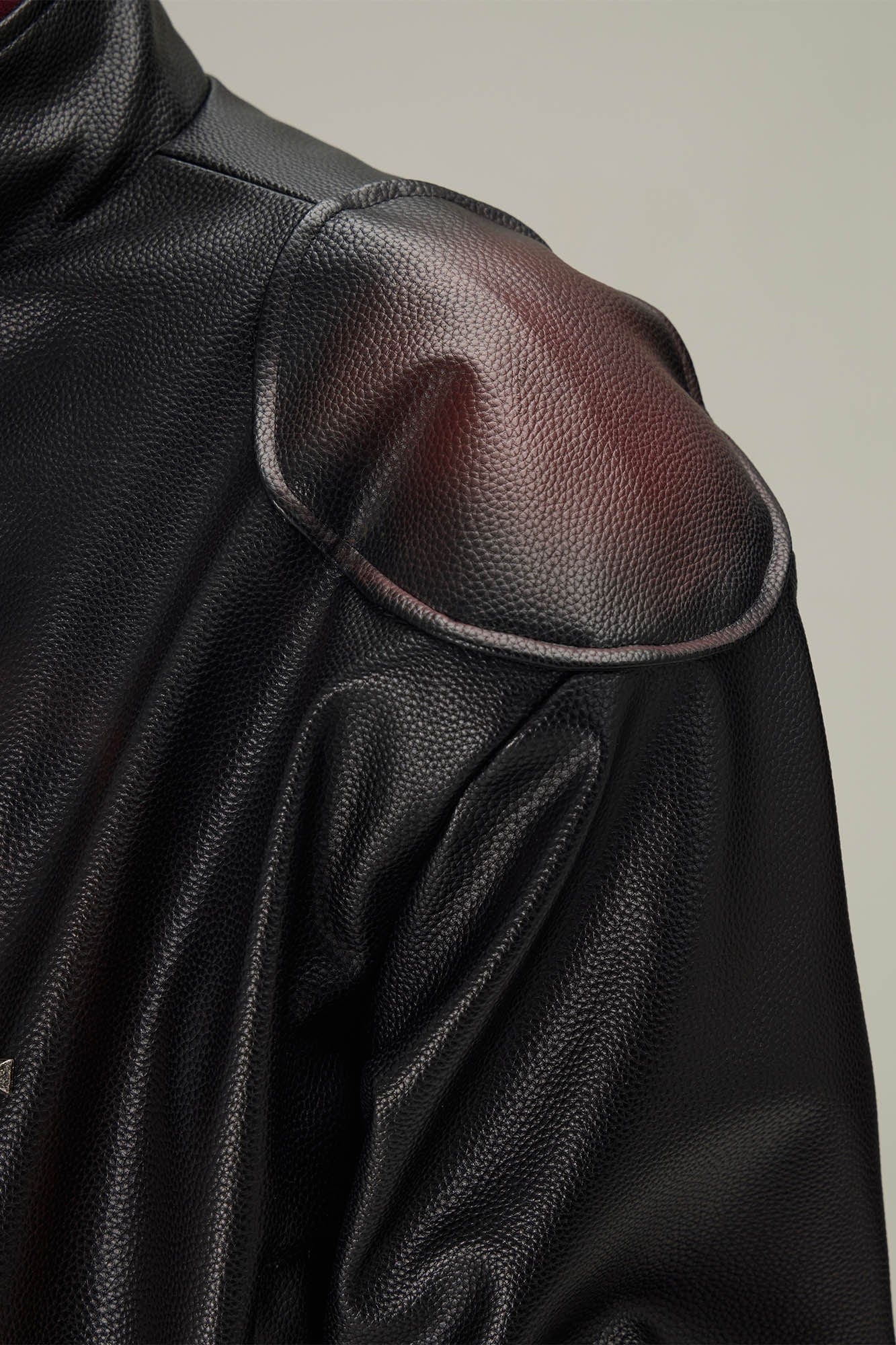 FLYERRER Flame Deconstructed Distressed Faux Leather Jacket, premium urban and streetwear designers apparel on PROJECTISR.com, FLYERRER