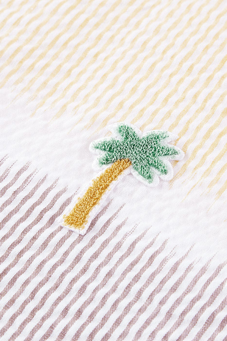 CONKLAB Coconut Tree Stripes Seersucker Half Shirt, premium urban and streetwear designers apparel on PROJECTISR.com, Conklab