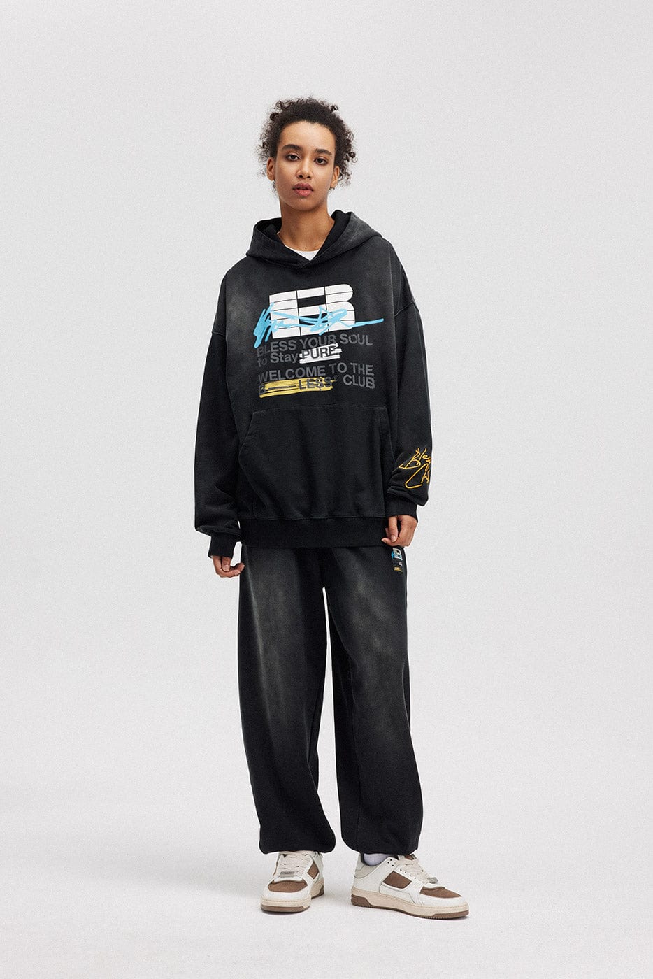 BONELESS Slogan Logo Washed Hoodie, premium urban and streetwear designers apparel on PROJECTISR.com, BONELESS