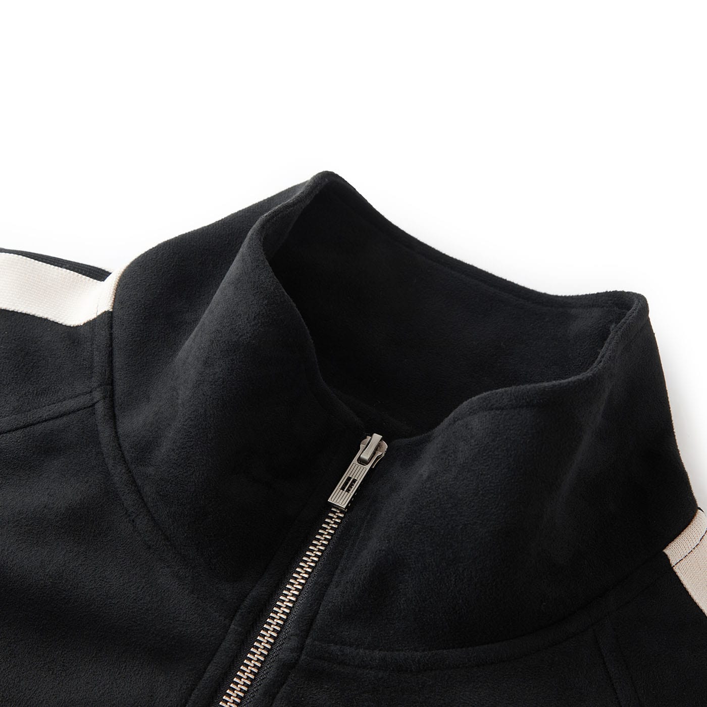 BONELESS Contrasted Striped Faux Suede Jacket, premium urban and streetwear designers apparel on PROJECTISR.com, BONELESS