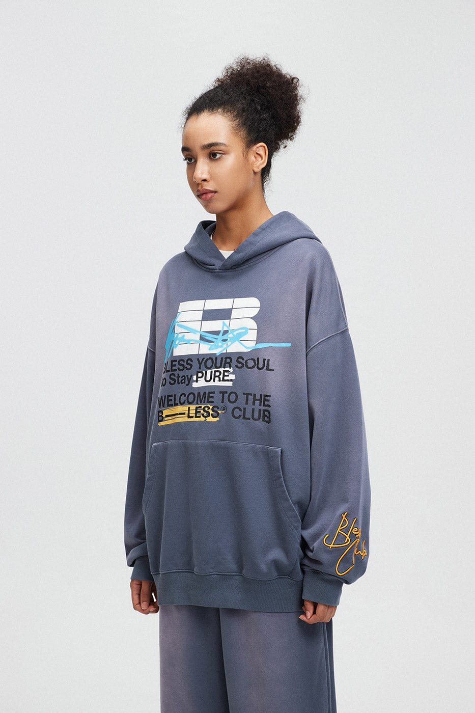 BONELESS Slogan Logo Washed Hoodie, premium urban and streetwear designers apparel on PROJECTISR.com, BONELESS