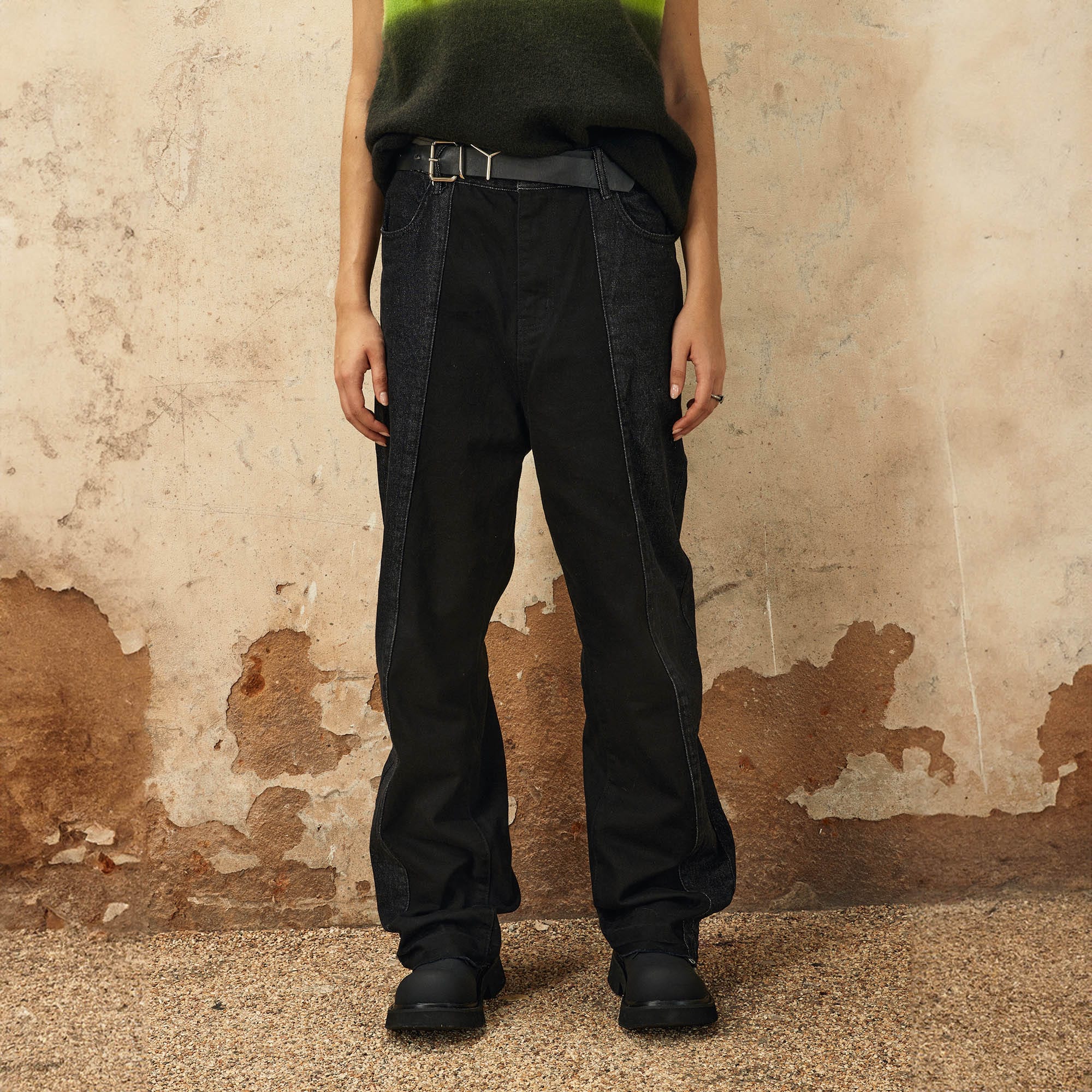 OVDY Distressed Spliced Frayed Jeans, premium urban and streetwear designers apparel on PROJECTISR.com, OVDY