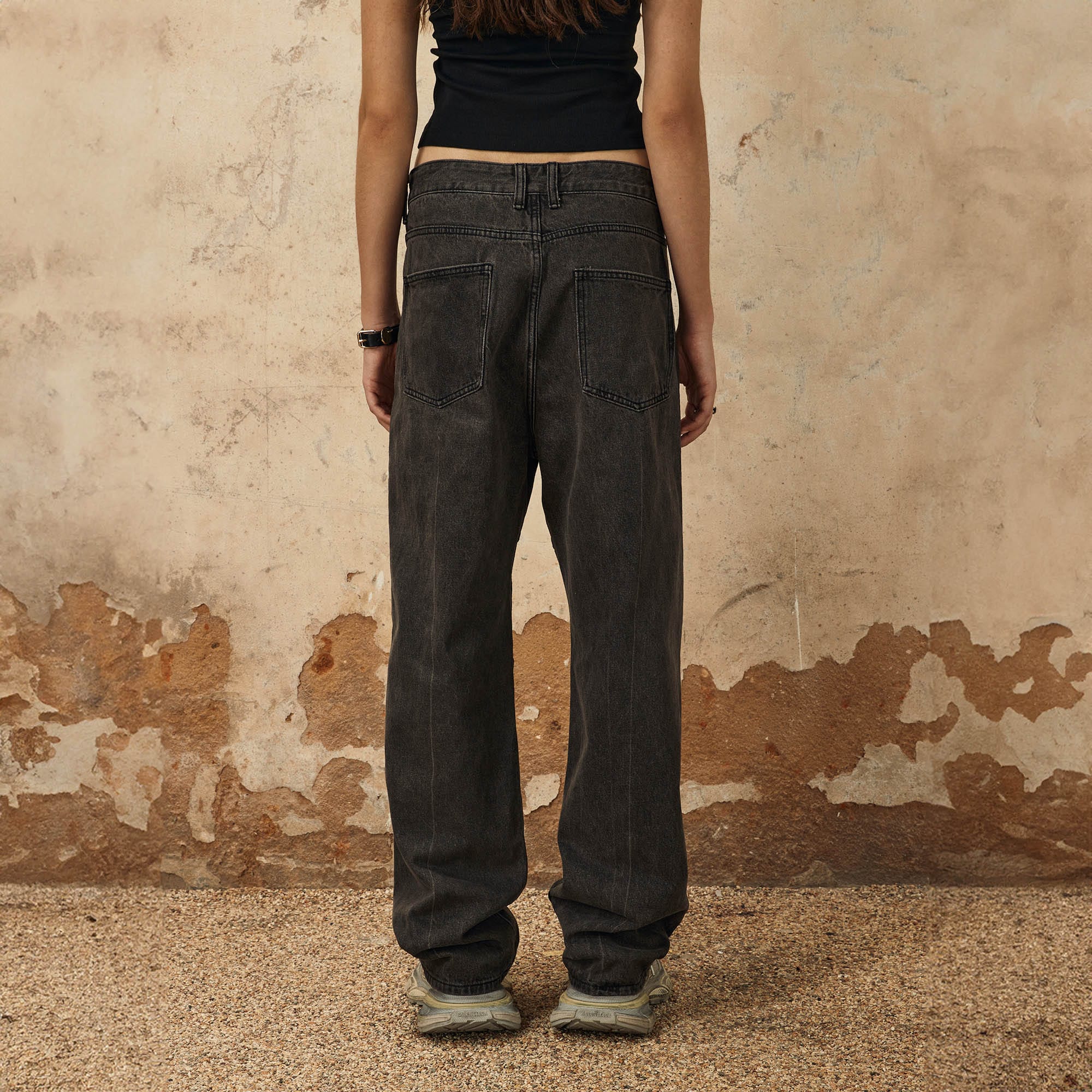 OVDY Spliced Knees Straight-Leg Jeans, premium urban and streetwear designers apparel on PROJECTISR.com, OVDY