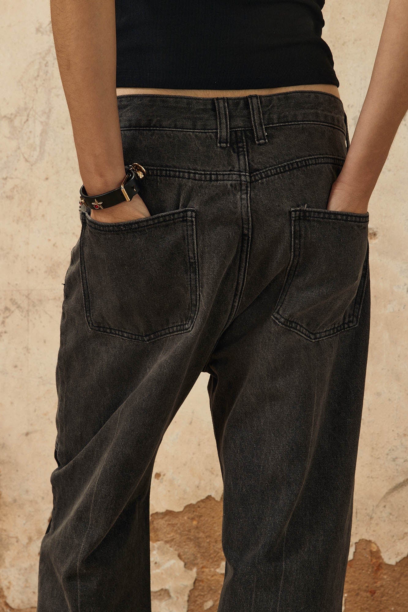 OVDY Spliced Knees Straight-Leg Jeans, premium urban and streetwear designers apparel on PROJECTISR.com, OVDY