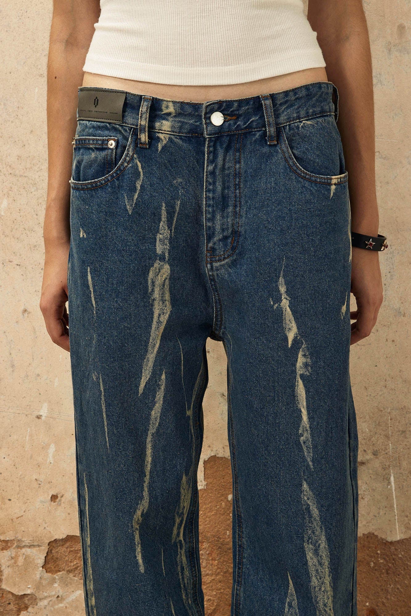 OVDY Retro Striped Straight-Leg Jeans, premium urban and streetwear designers apparel on PROJECTISR.com, OVDY