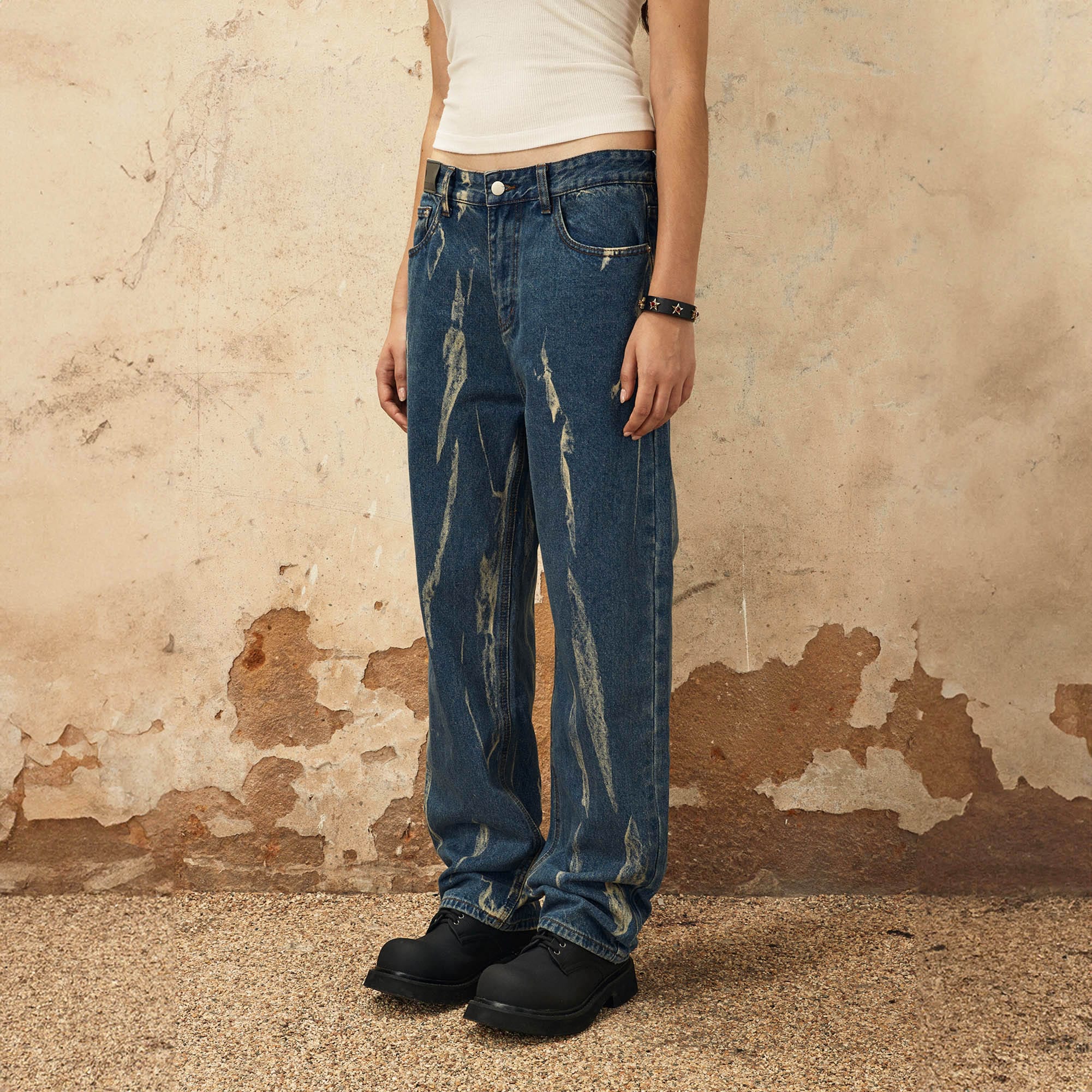 OVDY Retro Striped Straight-Leg Jeans, premium urban and streetwear designers apparel on PROJECTISR.com, OVDY