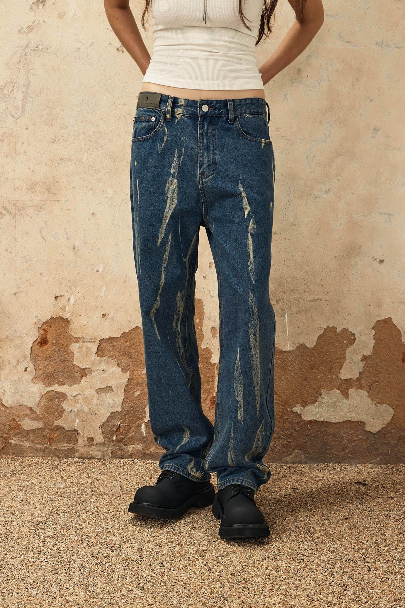 OVDY Retro Striped Straight-Leg Jeans, premium urban and streetwear designers apparel on PROJECTISR.com, OVDY