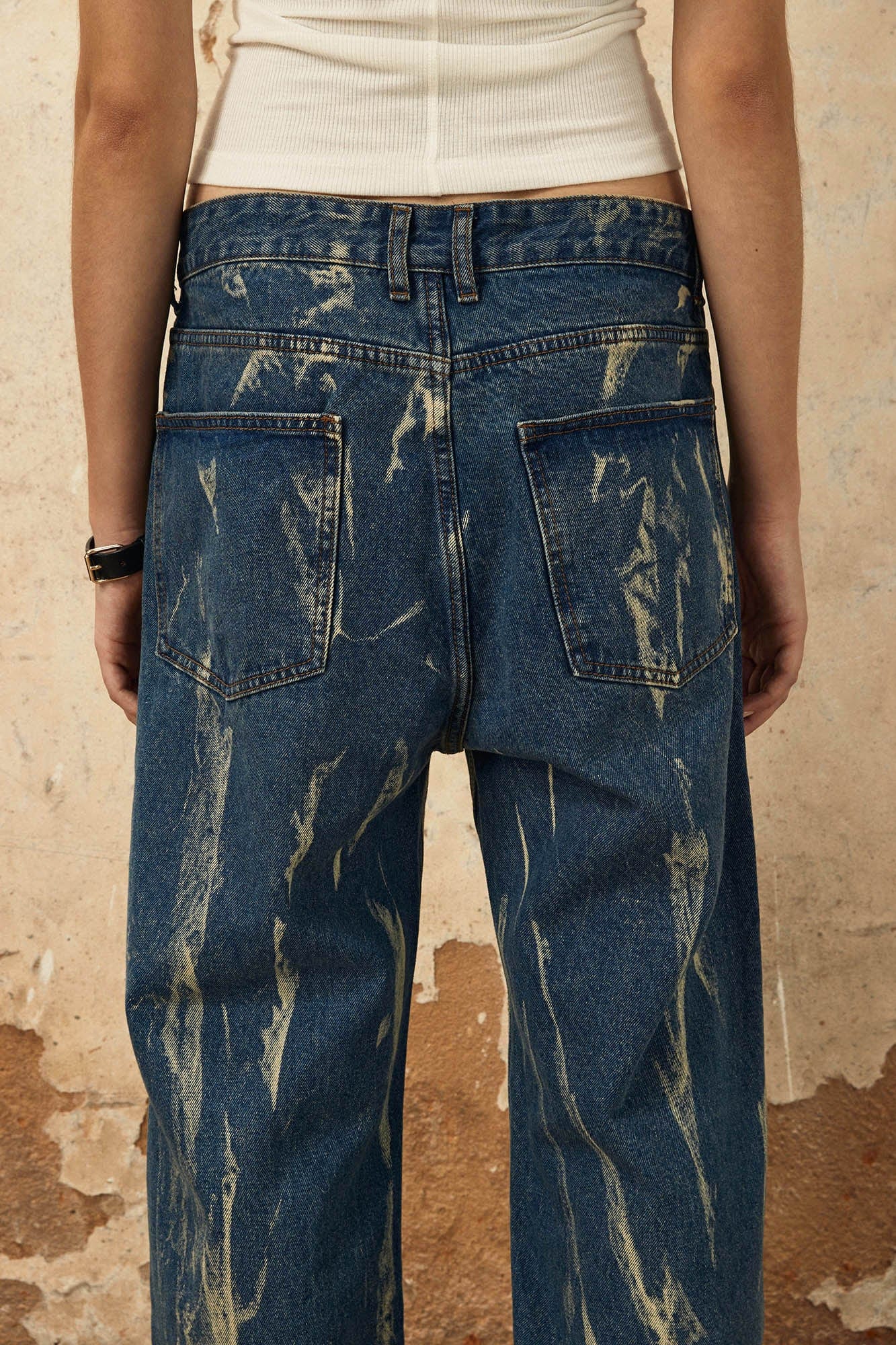OVDY Retro Striped Straight-Leg Jeans, premium urban and streetwear designers apparel on PROJECTISR.com, OVDY