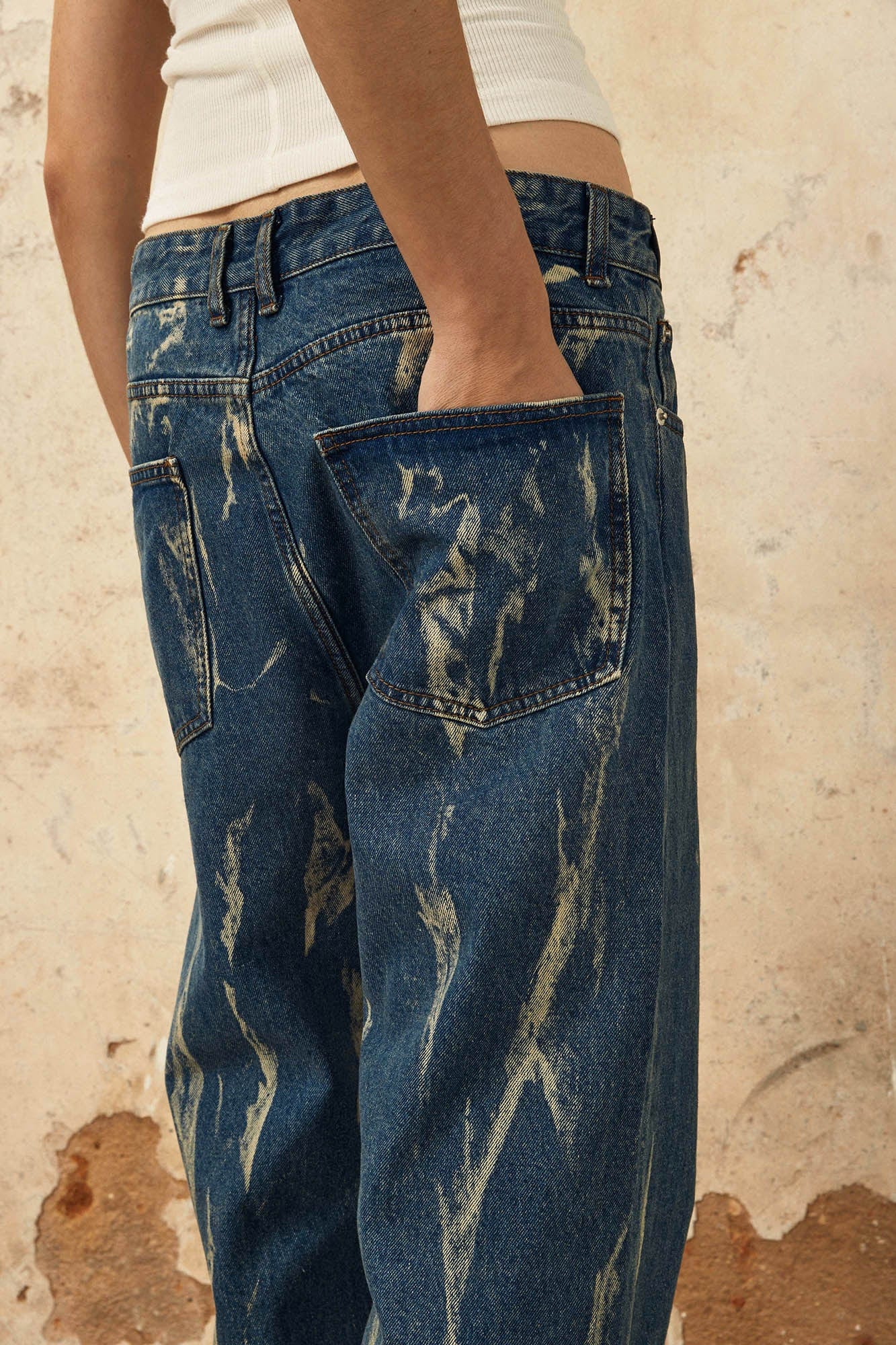 OVDY Retro Striped Straight-Leg Jeans, premium urban and streetwear designers apparel on PROJECTISR.com, OVDY