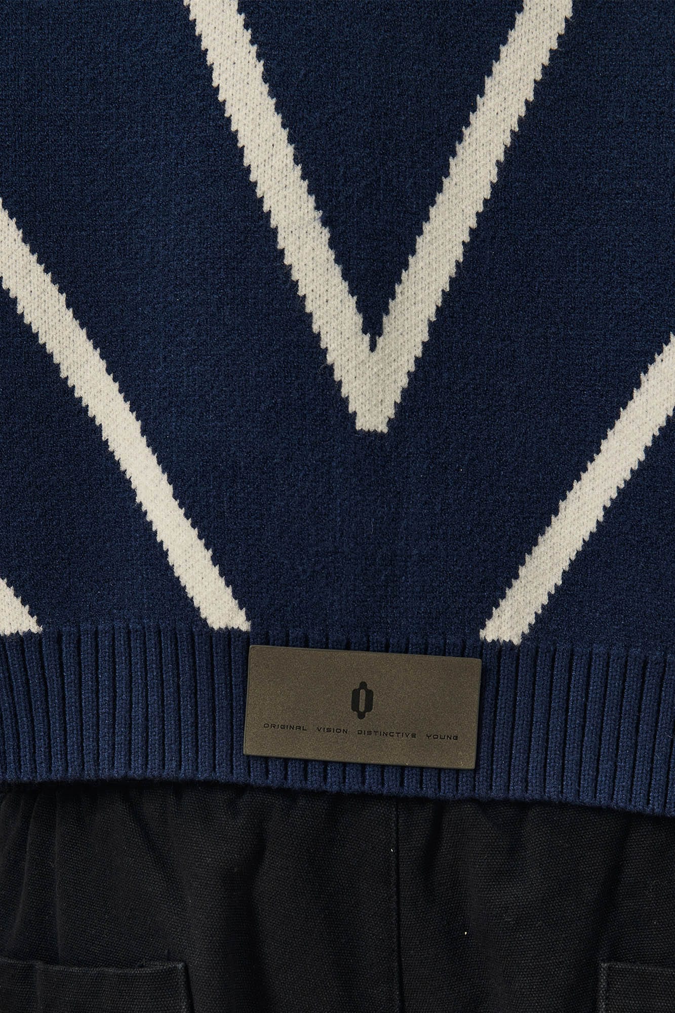 OVDY Chevron Stripe Zip-Up Knit Vest, premium urban and streetwear designers apparel on PROJECTISR.com, OVDY