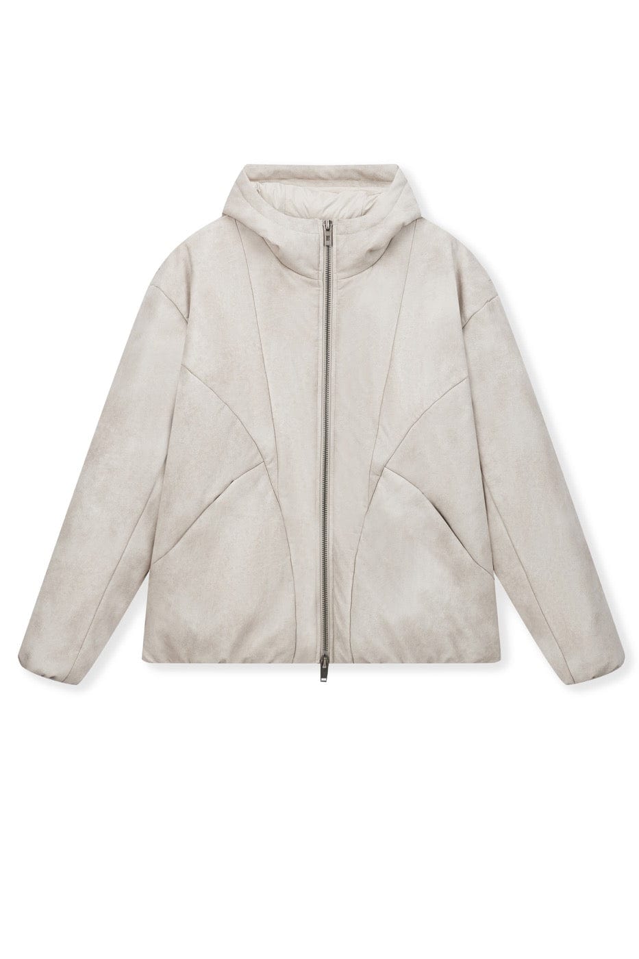 BONELESS Spliced Faux Leather Cotton Padded Jacket, premium urban and streetwear designers apparel on PROJECTISR.com, BONELESS