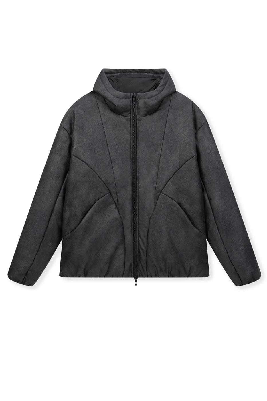 BONELESS Spliced Faux Leather Cotton Padded Jacket, premium urban and streetwear designers apparel on PROJECTISR.com, BONELESS