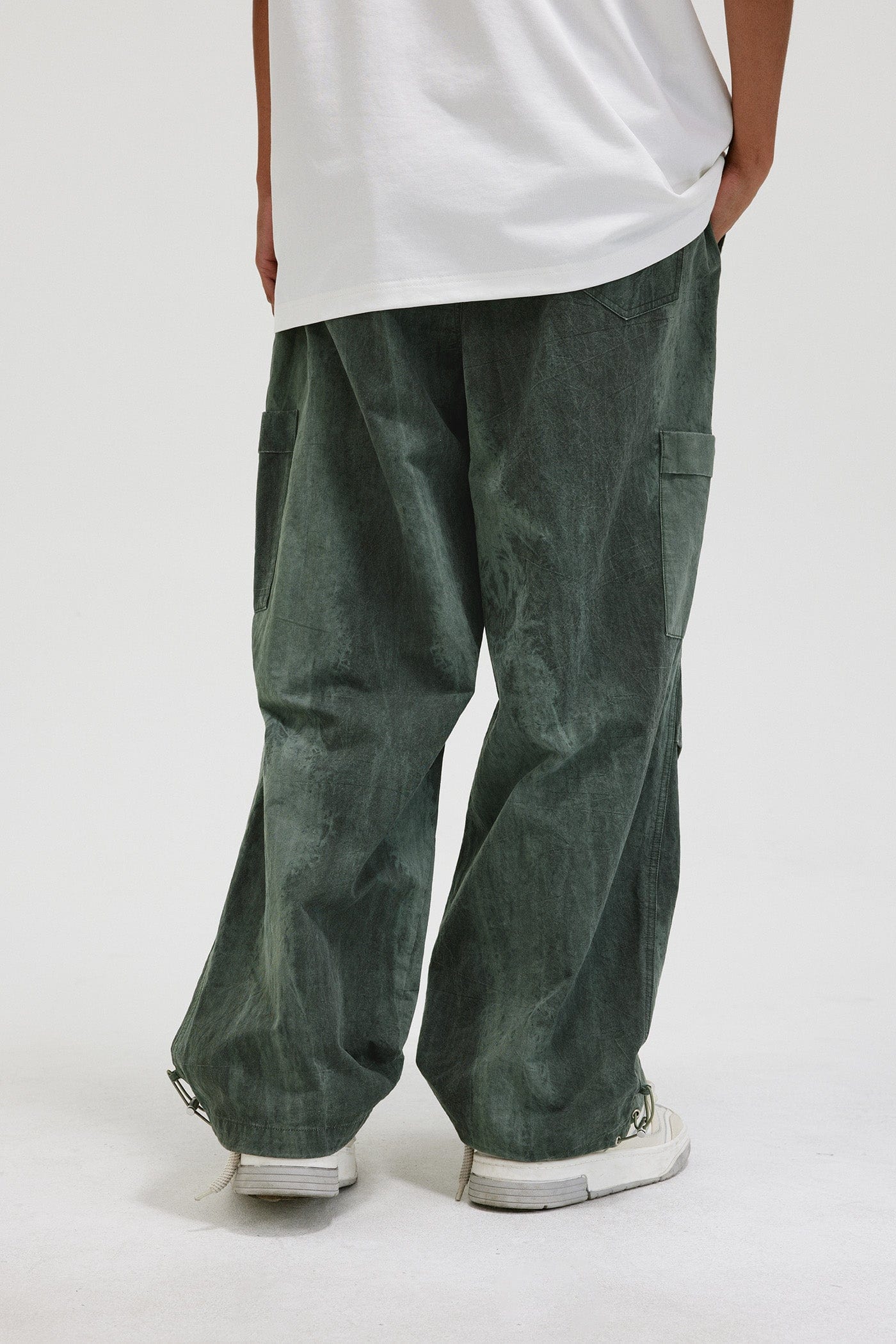 BONELESS Washed Multi-Pocket Crinkled Cargo Pants, premium urban and streetwear designers apparel on PROJECTISR.com, BONELESS