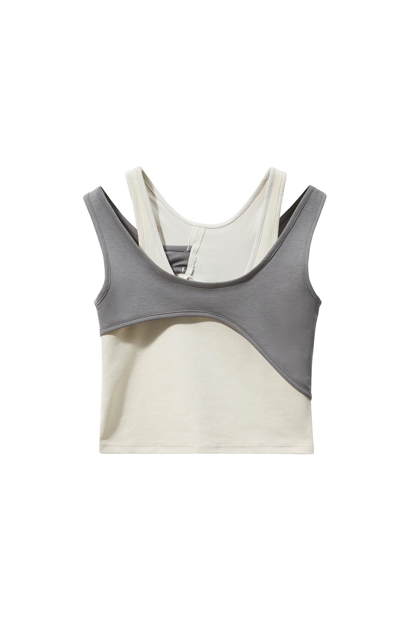 ERROR CODE ROBOT Asymmetrical Contrast Layered Tank Top, premium urban and streetwear designers apparel on PROJECTISR.com, ERROR CODE ROBOT