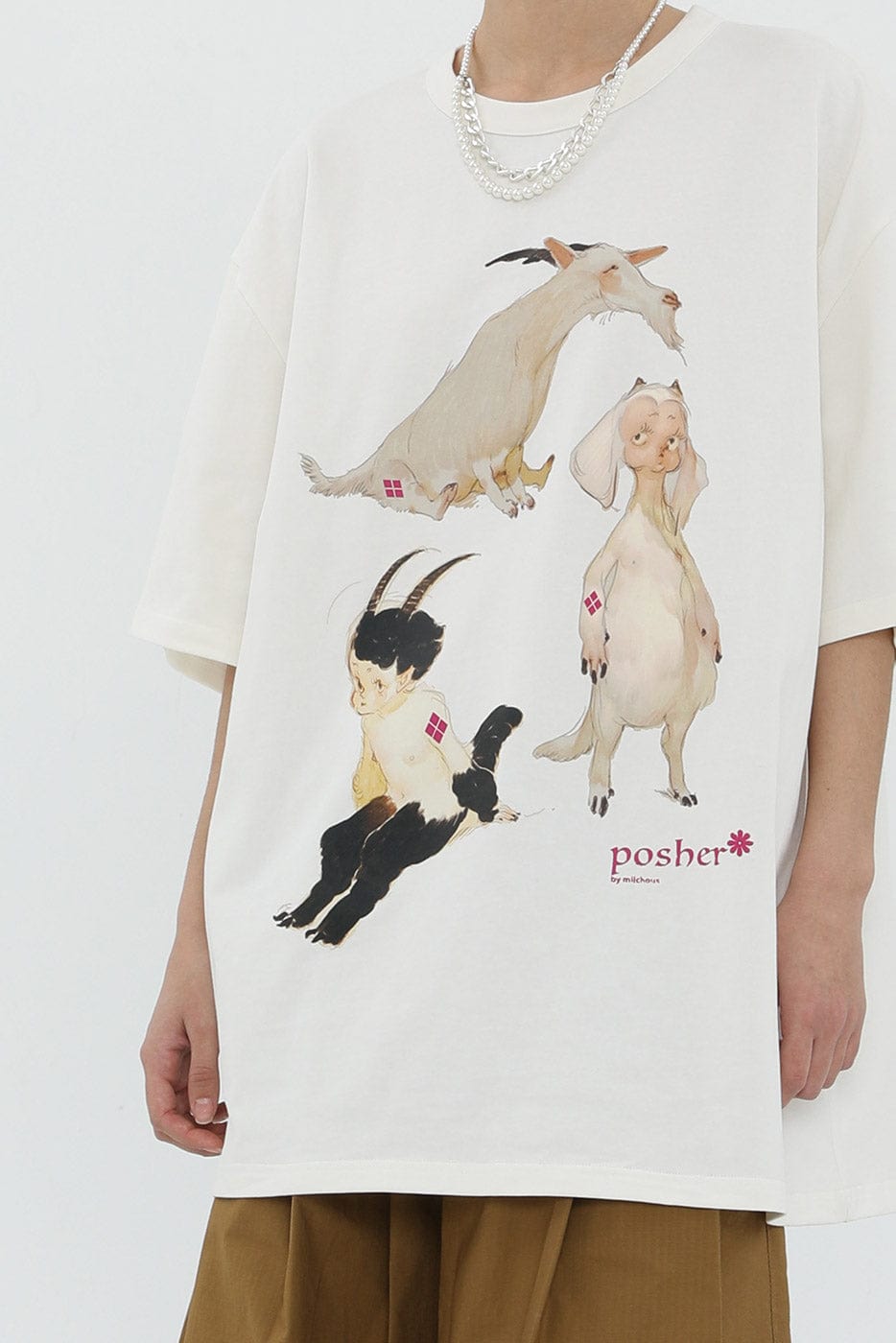 MIICHOUS Cartoon Goat T-Shirt, premium urban and streetwear designers apparel on PROJECTISR.com, Miichous