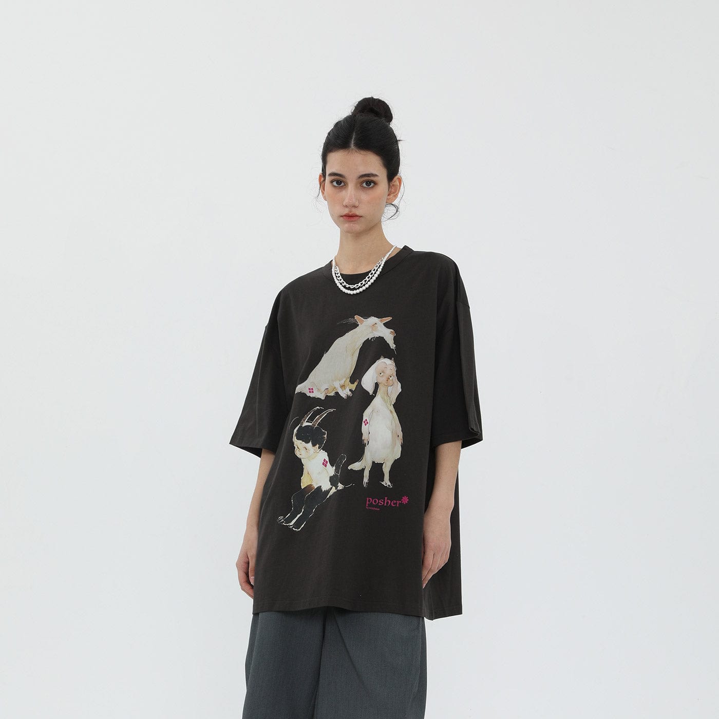 MIICHOUS Cartoon Goat T-Shirt, premium urban and streetwear designers apparel on PROJECTISR.com, Miichous