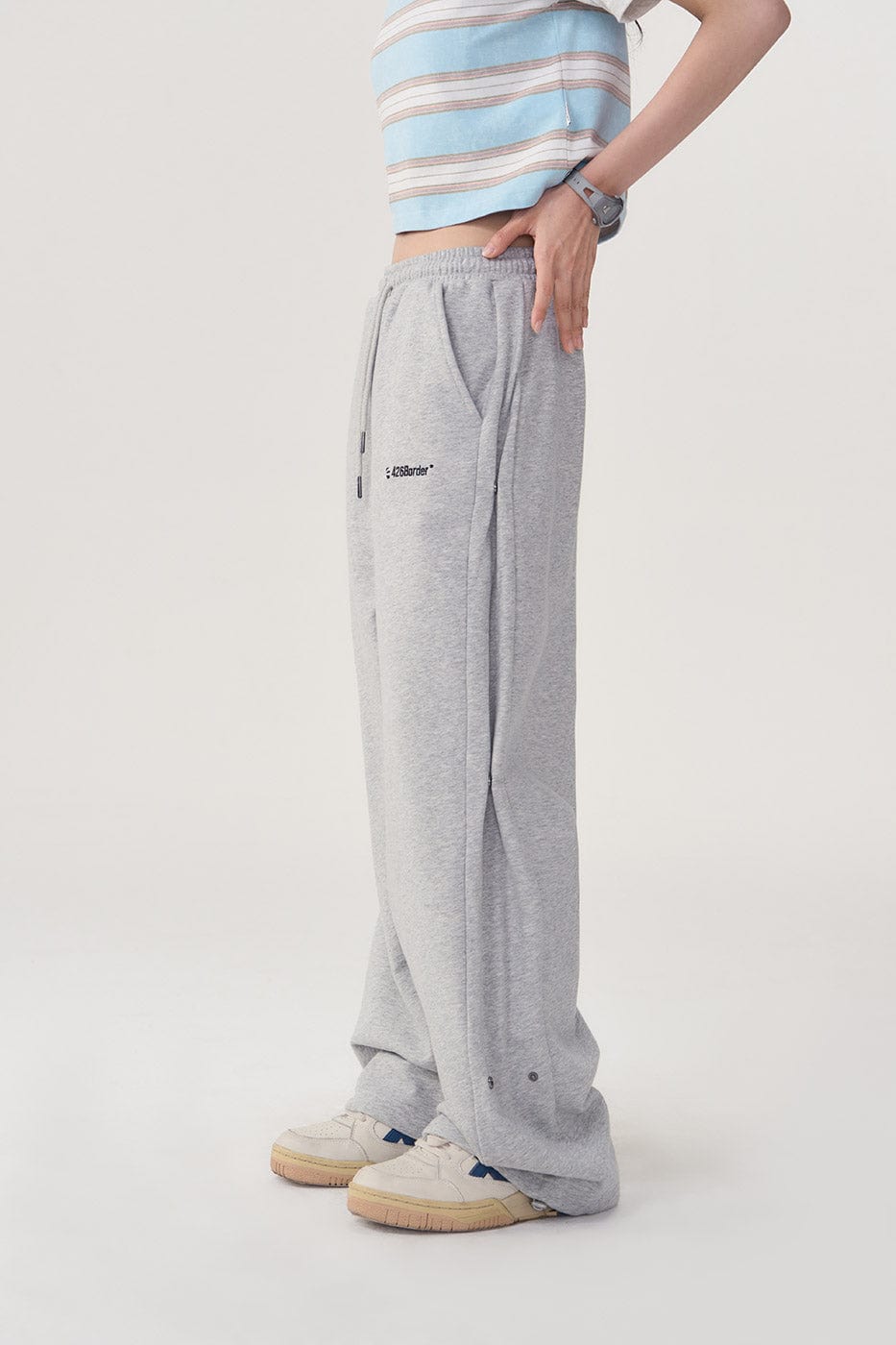 F426 Side Buttoned Drawstring Pants, premium urban and streetwear designers apparel on PROJECTISR.com, F426