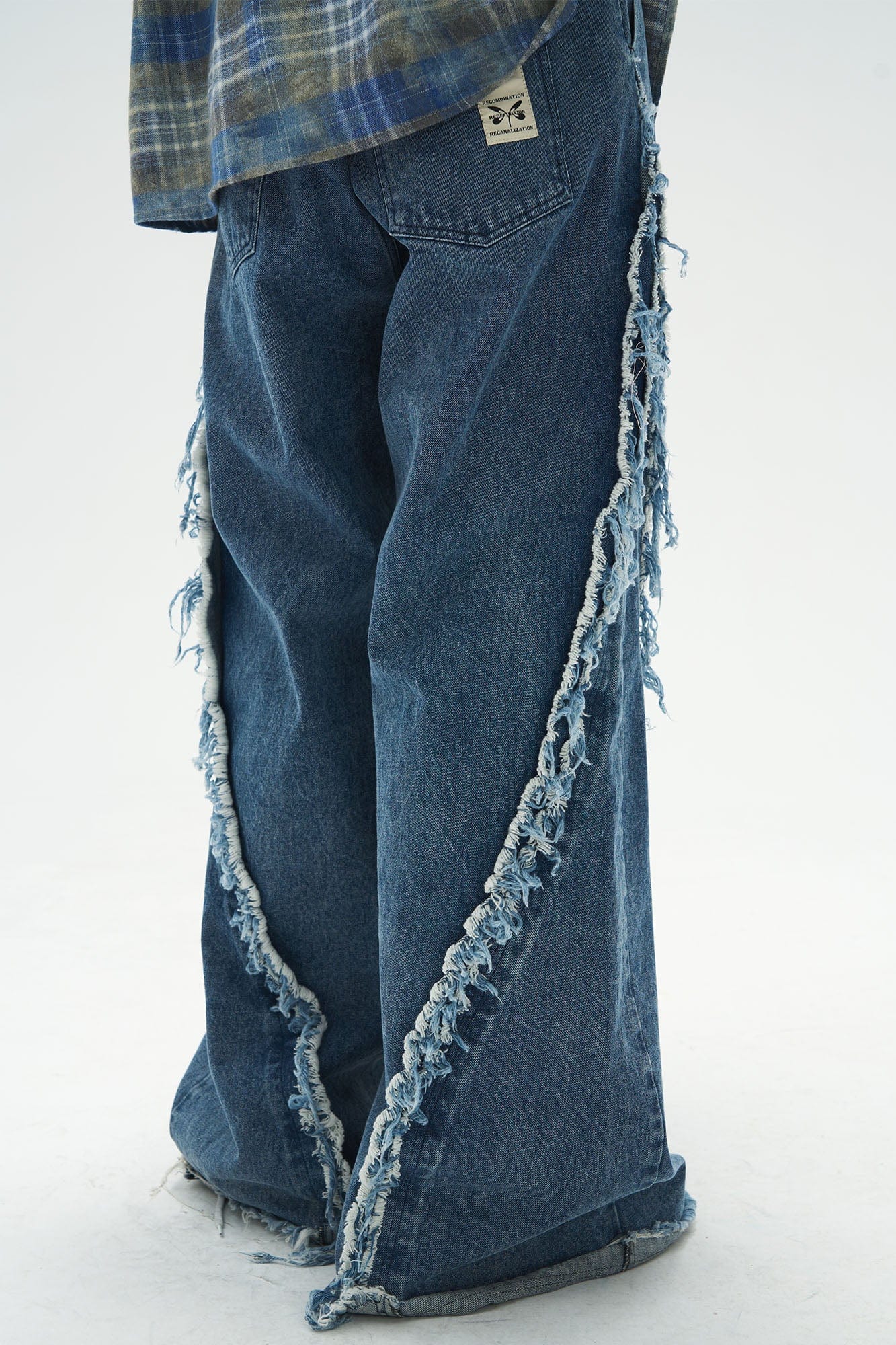 RELABEL Split Heavy-Distressed Washed Denim Pants, premium urban and streetwear designers apparel on PROJECTISR.com, RELABEL