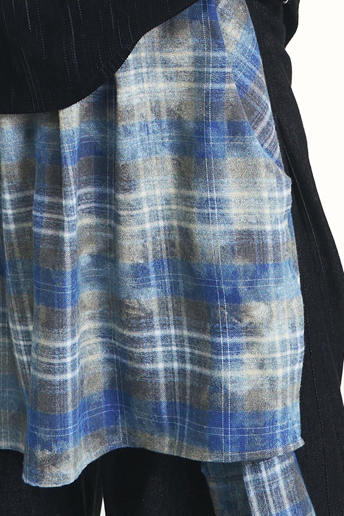 RELABEL Detachable Plaid Flap Panel Wide-Leg Pants, premium urban and streetwear designers apparel on PROJECTISR.com, RELABEL