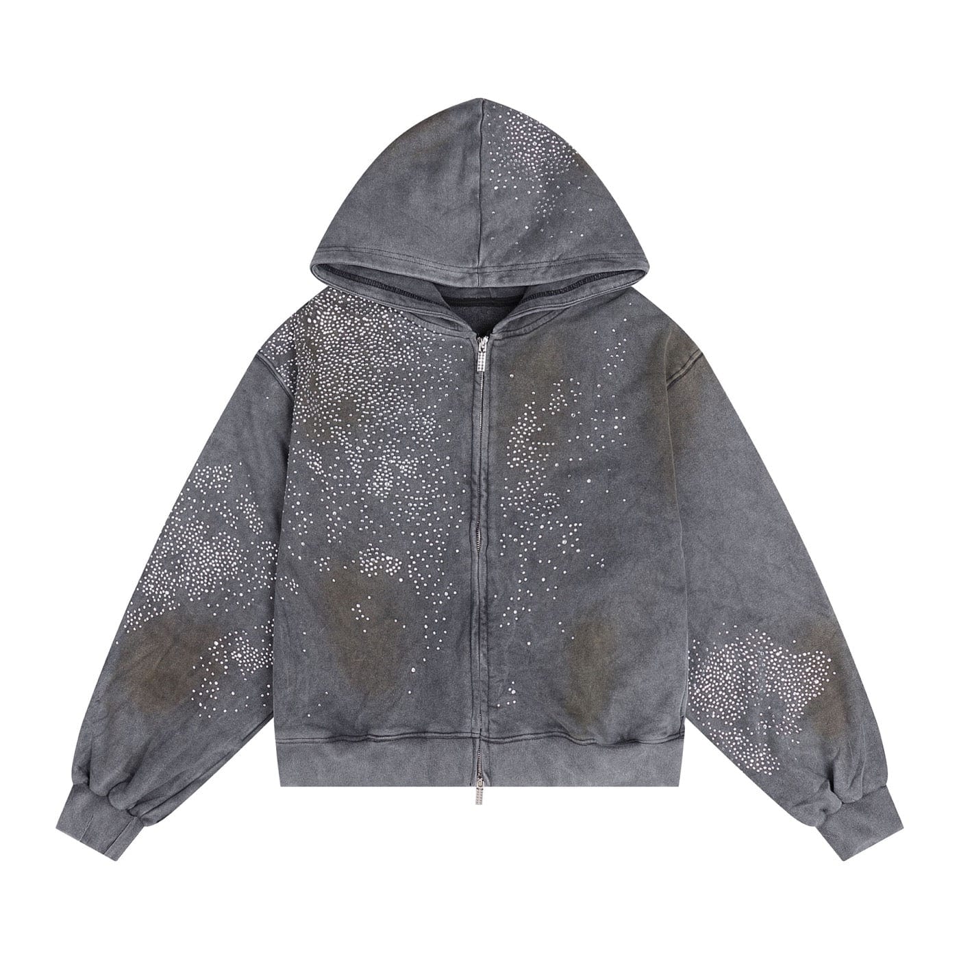 DND4DES Diamond Distressed Zip-Up Hoodie, premium urban and streetwear designers apparel on PROJECTISR.com, DND4DES