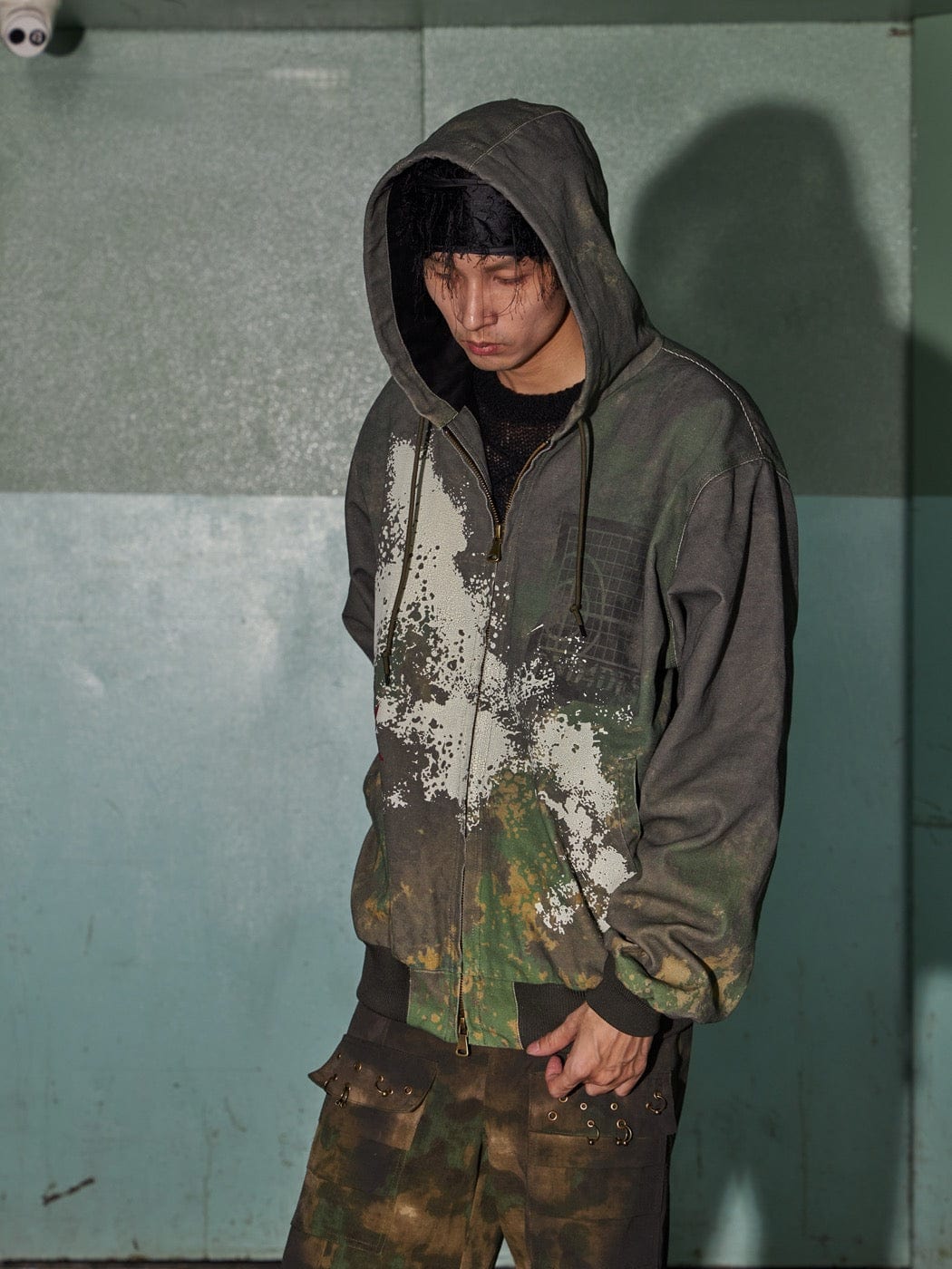 DND4DES Camouflage Graffiti Zip-Up Jacket, premium urban and streetwear designers apparel on PROJECTISR.com, DND4DES