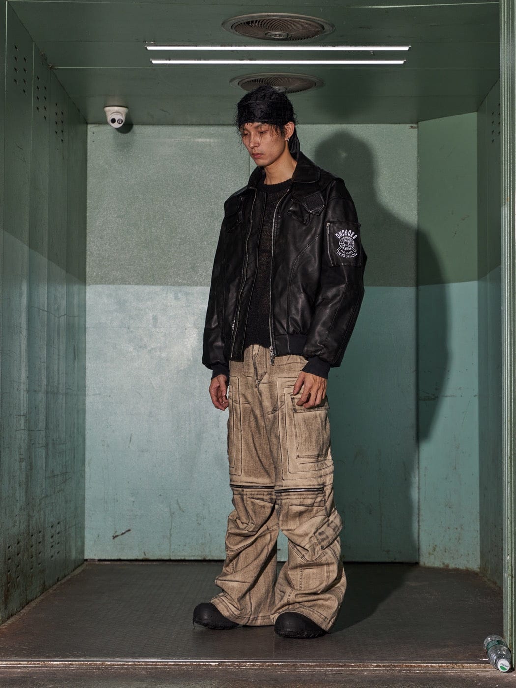 DND4DES Distressed Drawstring Crinkled Zipper Cargo, premium urban and streetwear designers apparel on PROJECTISR.com, DND4DES