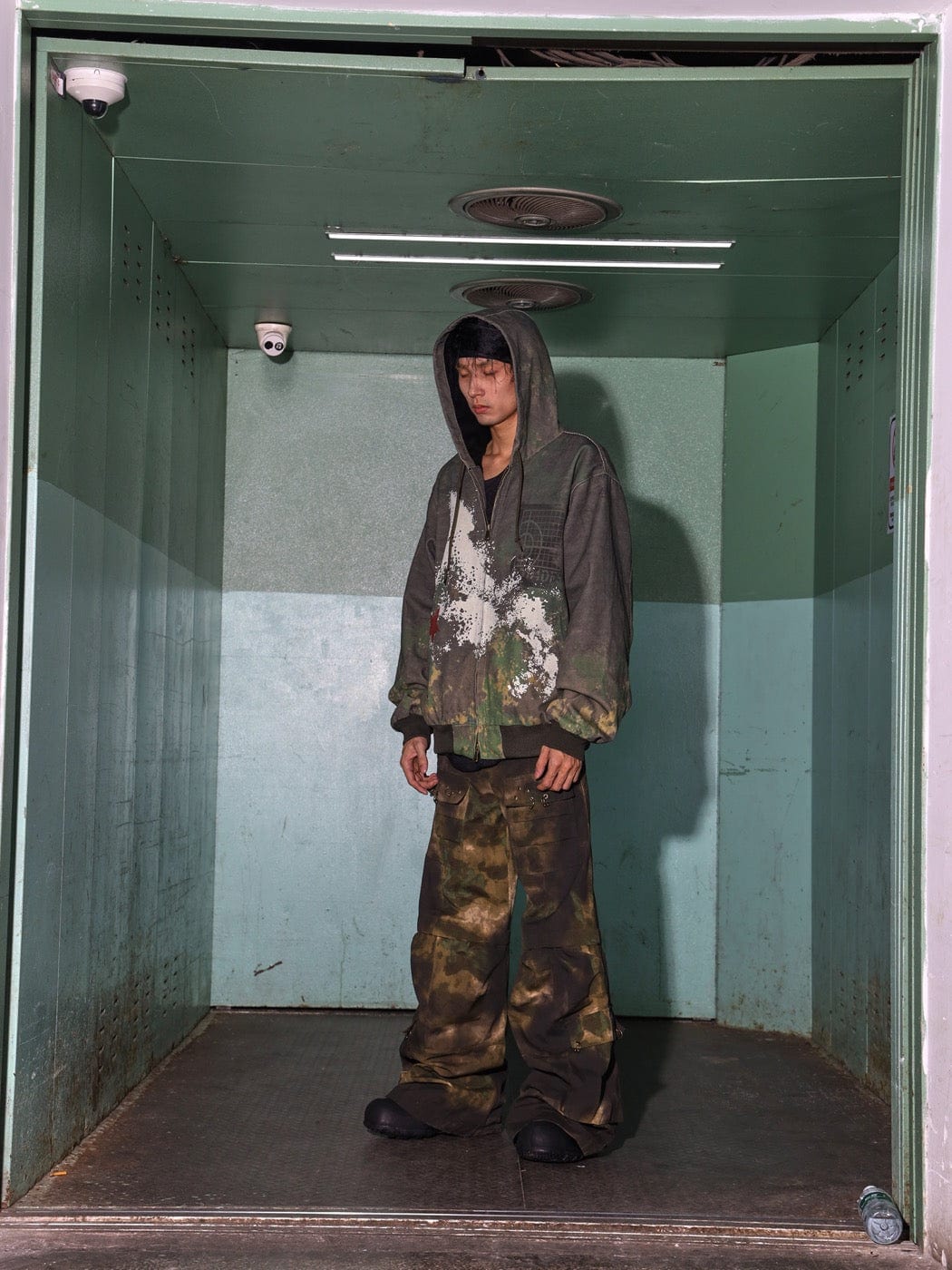 DND4DES Camouflage Graffiti Zip-Up Jacket, premium urban and streetwear designers apparel on PROJECTISR.com, DND4DES