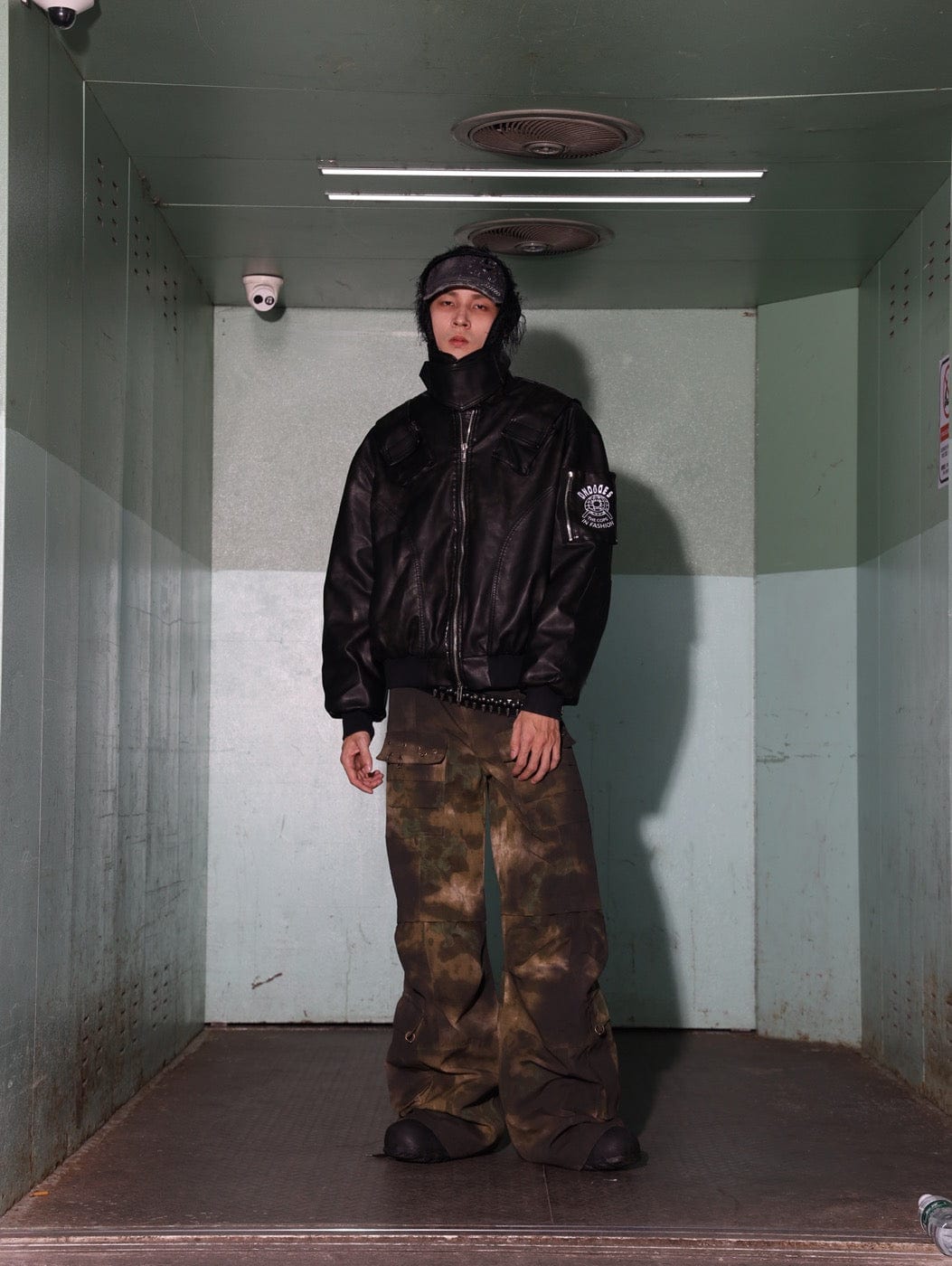 DND4DES Battle Field Faux Leather Bomber Jacket, premium urban and streetwear designers apparel on PROJECTISR.com, DND4DES