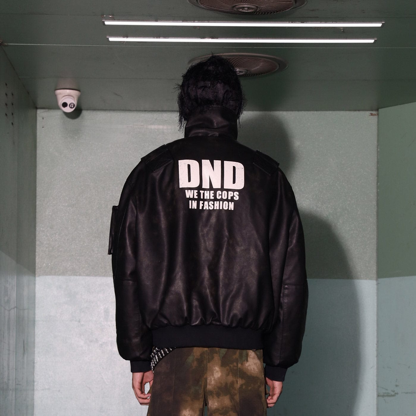 DND4DES Battle Field Faux Leather Bomber Jacket, premium urban and streetwear designers apparel on PROJECTISR.com, DND4DES