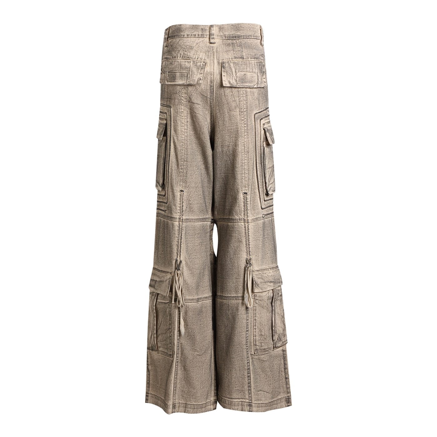 DND4DES Distressed Drawstring Crinkled Zipper Cargo, premium urban and streetwear designers apparel on PROJECTISR.com, DND4DES