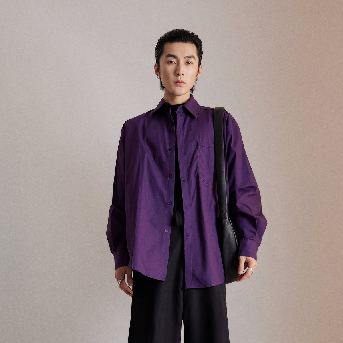 SAMMOKONPA Retro Oversized Long-Sleeve Shirt