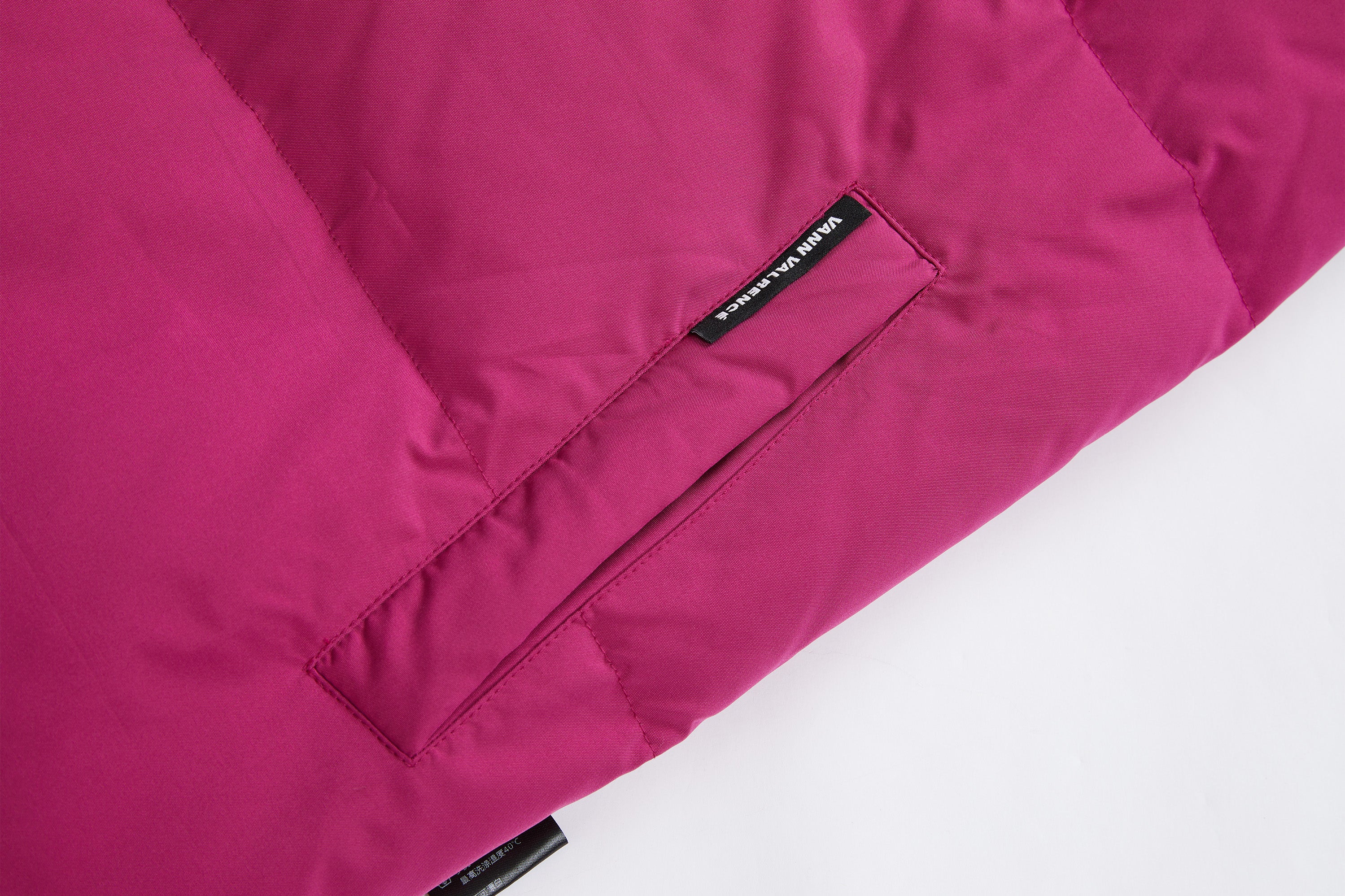 VANN VALRENCE High-Neck Oversized Down Vest Hot Pink