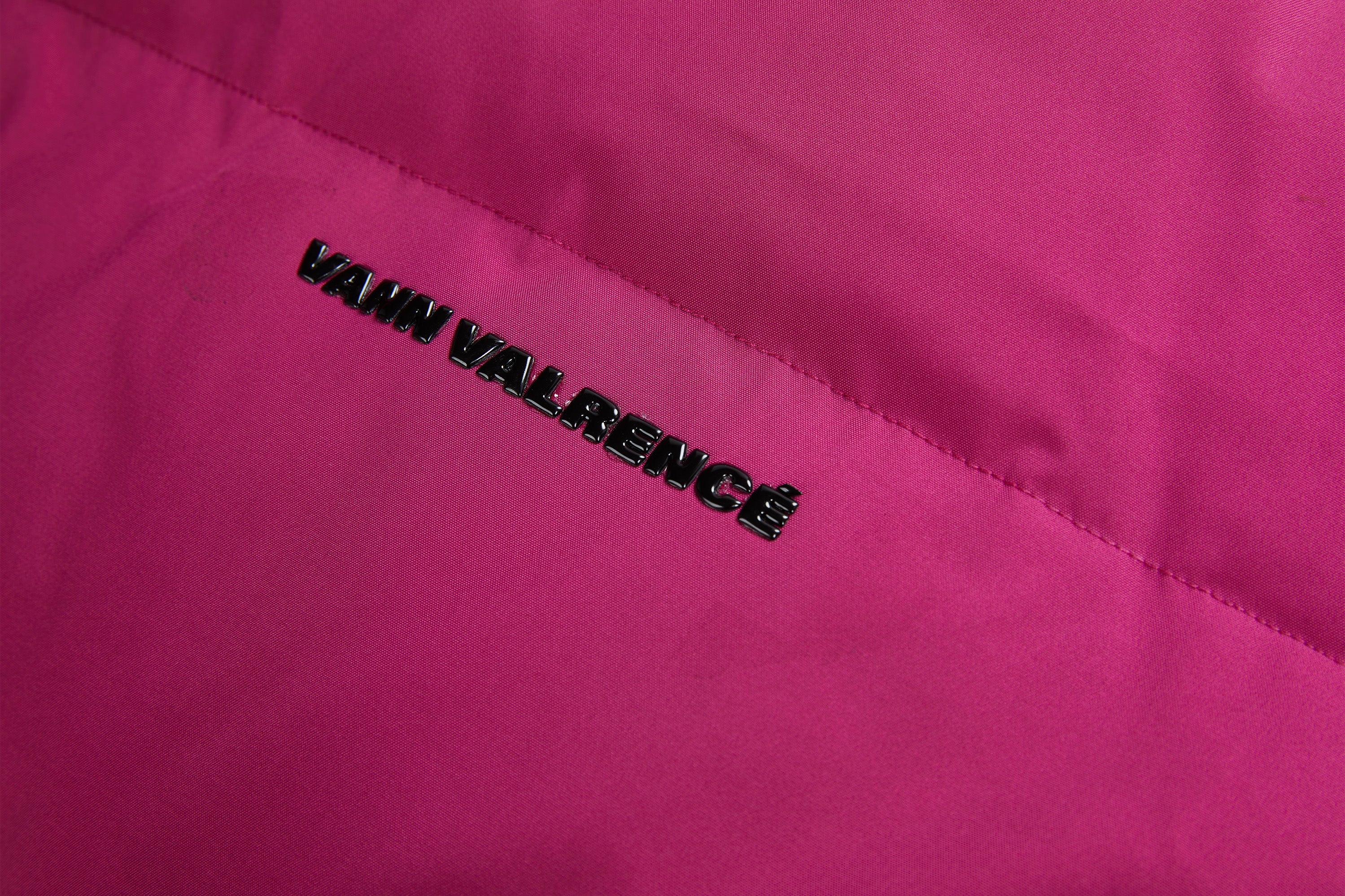 VANN VALRENCE High-Neck Oversized Down Vest Hot Pink