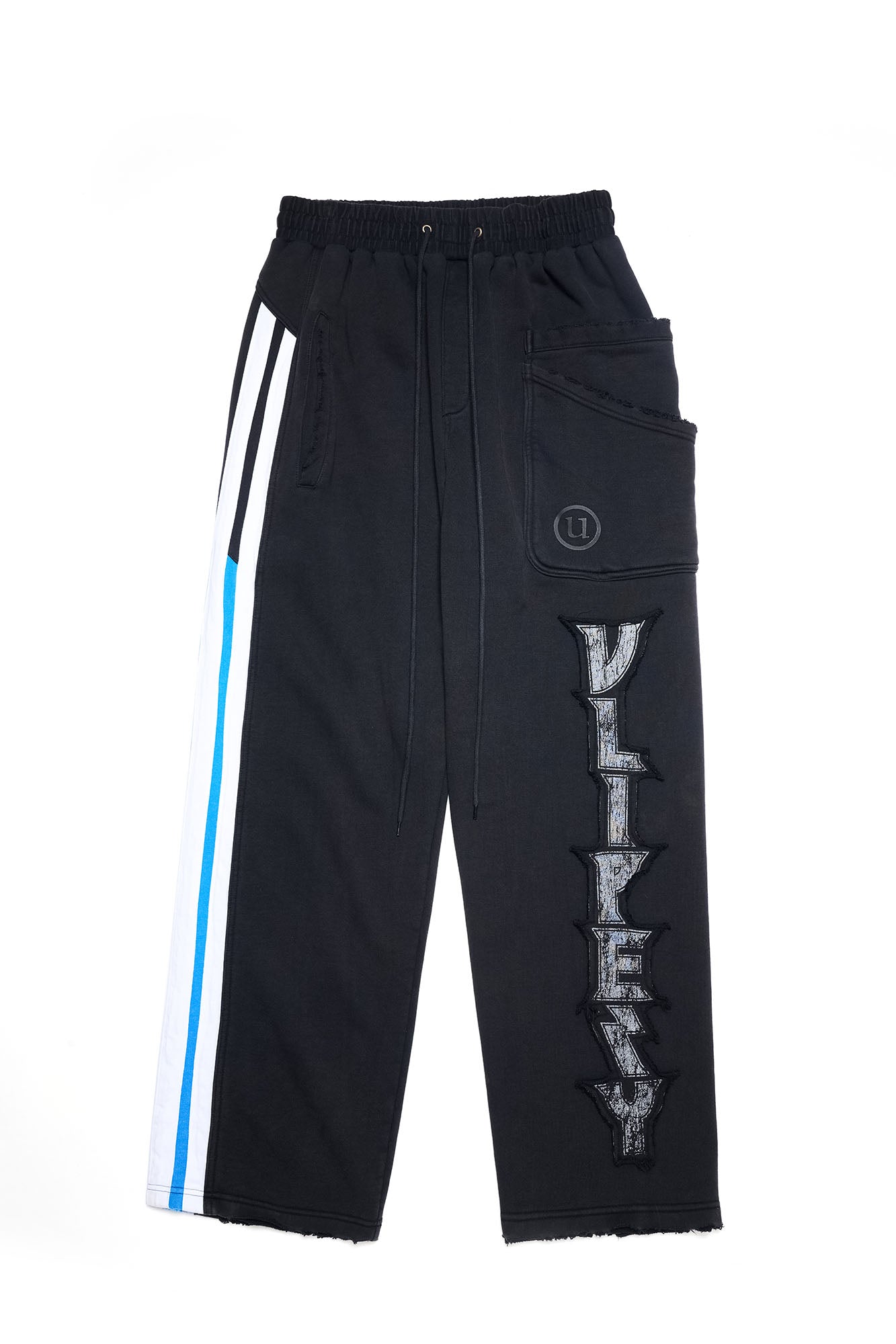 ULIPERY Asymmetric Striped LOGO Sweatpants