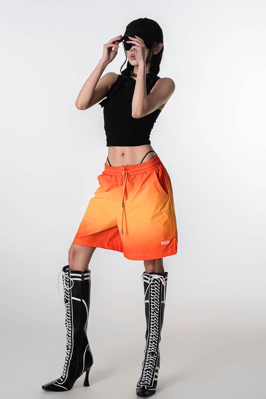 REDH High-Heat Gradient Drawstring Shorts, premium urban and streetwear designers apparel on PROJECTISR.com, REDH