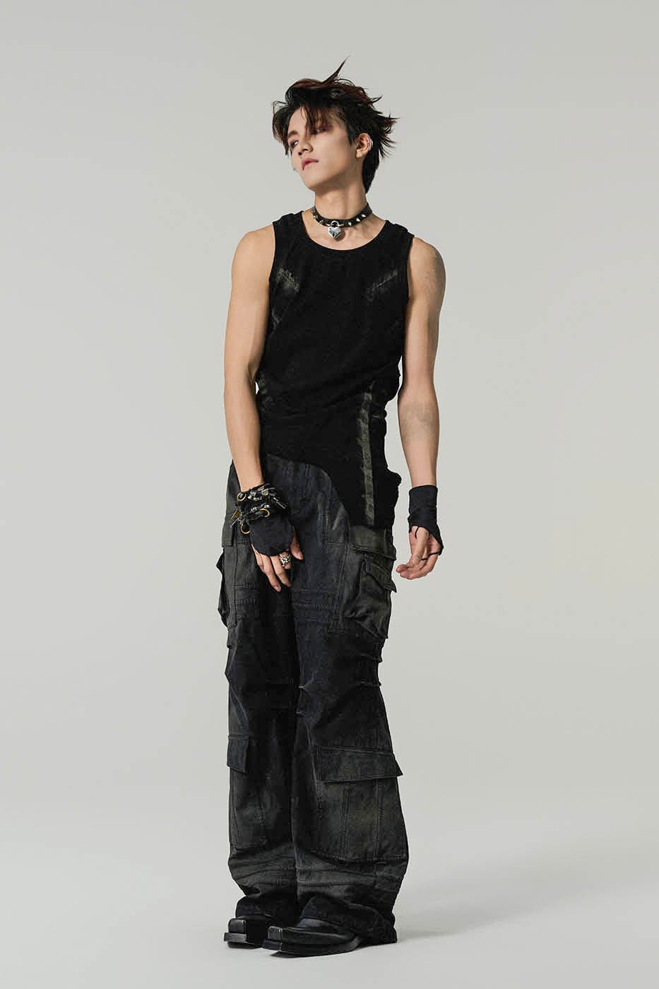 FLYERRER Distressed Asymmetrical Tank Top, premium urban and streetwear designers apparel on PROJECTISR.com, FLYERRER